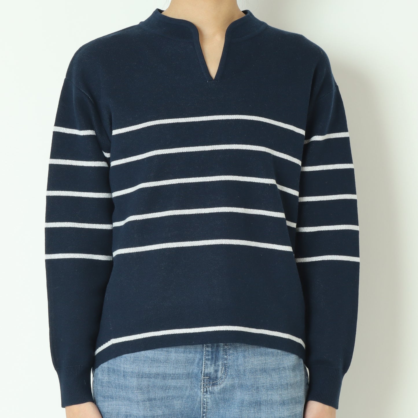 ボーダーラメJQスキッパープルオーバー 245LA0417