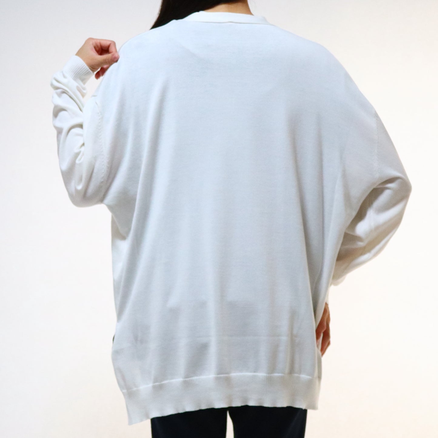 ワイドVネックコットンカーディガン 808400