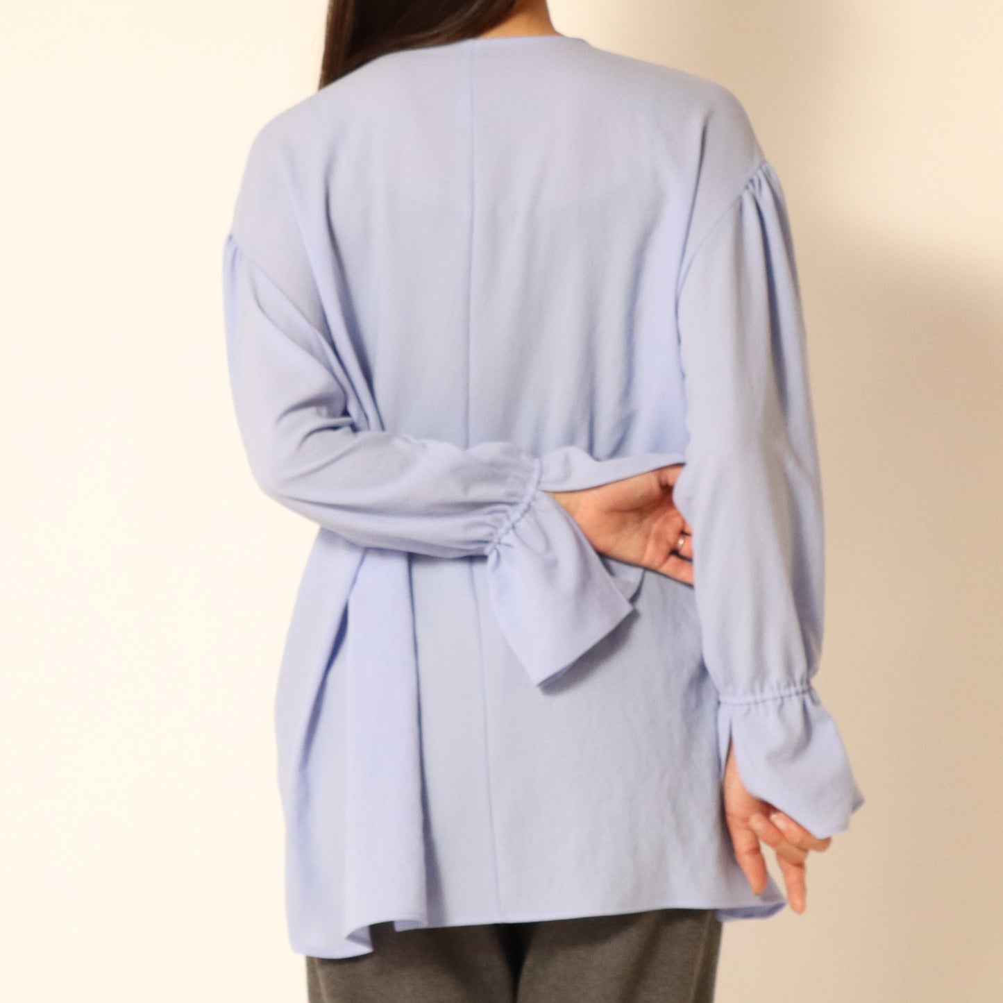 ストレッチシフォンワイドVネックブラウス 809408