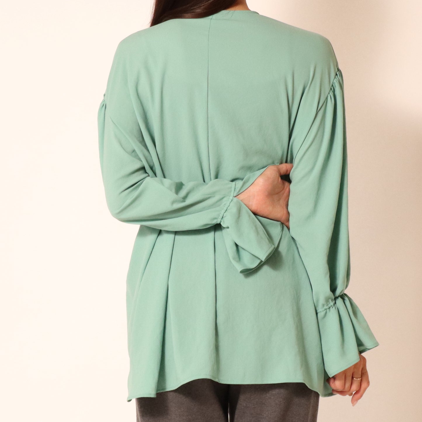 ストレッチシフォンワイドVネックブラウス 809408