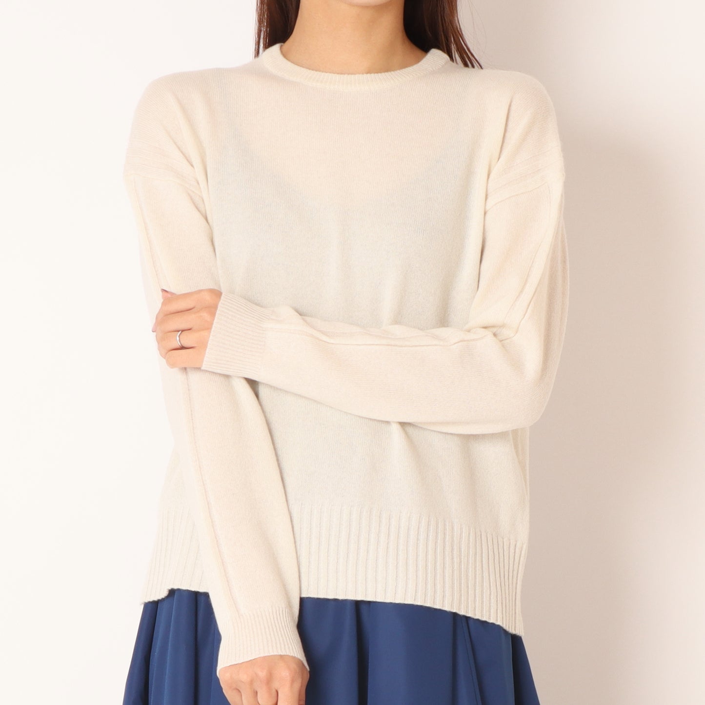 ウォシャブルカシミヤクルーネックニット35295017