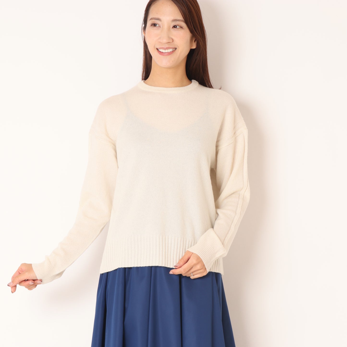 ウォシャブルカシミヤクルーネックニット35295017