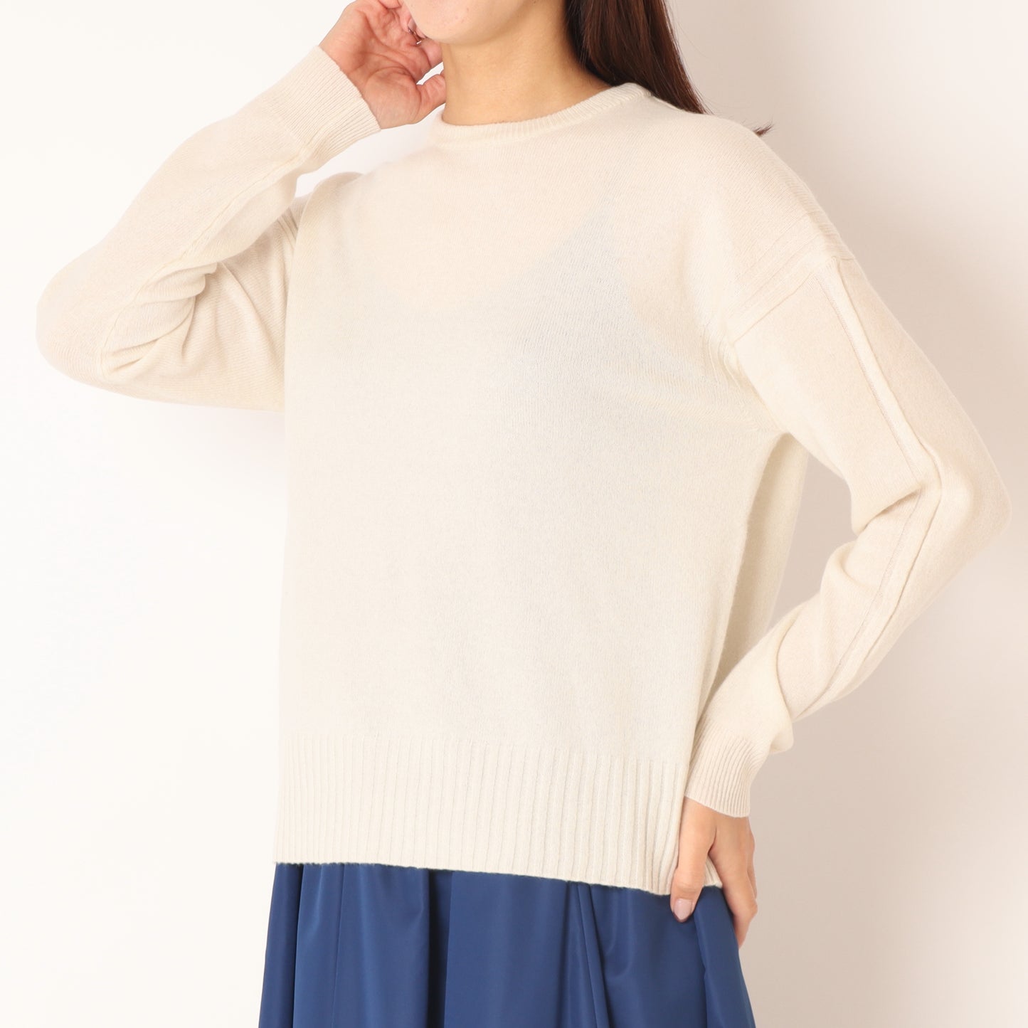 ウォシャブルカシミヤクルーネックニット35295017
