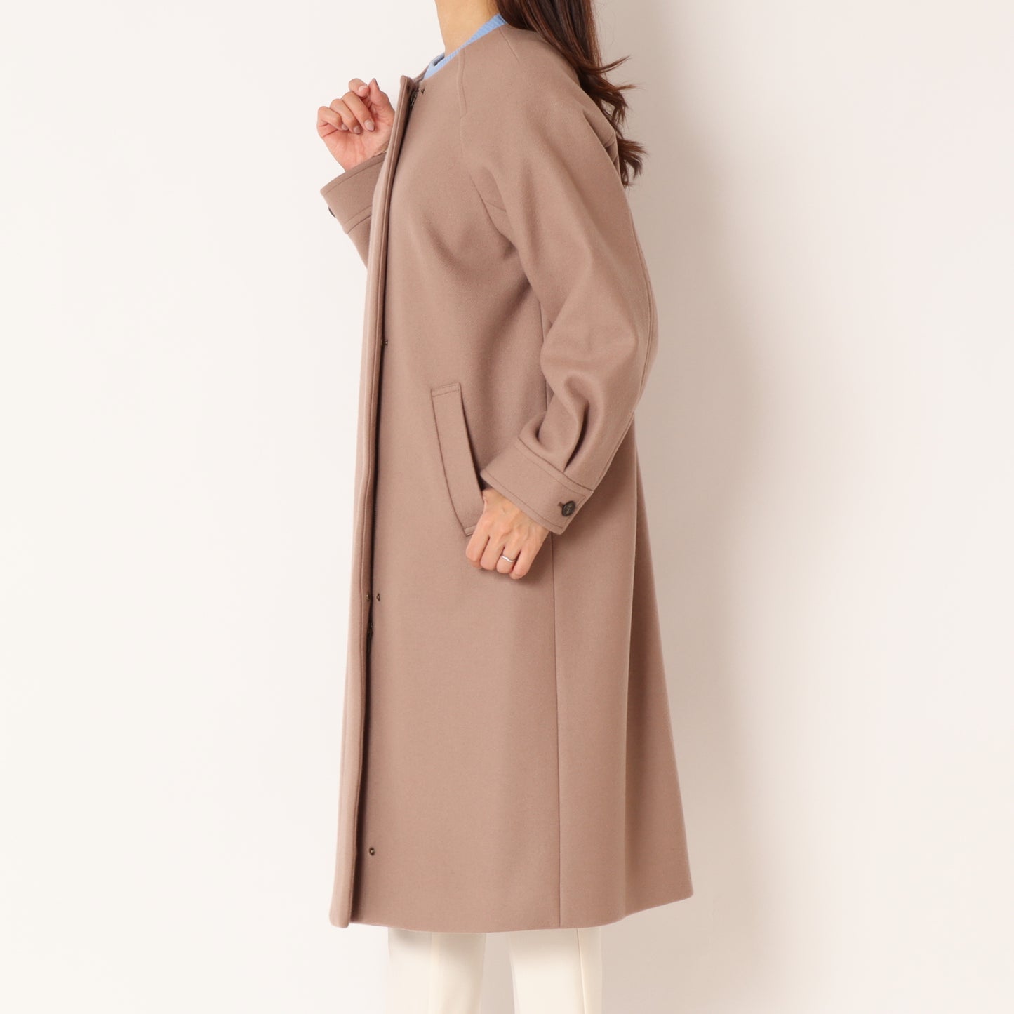 PECOLAMBノーカラーコート35224508