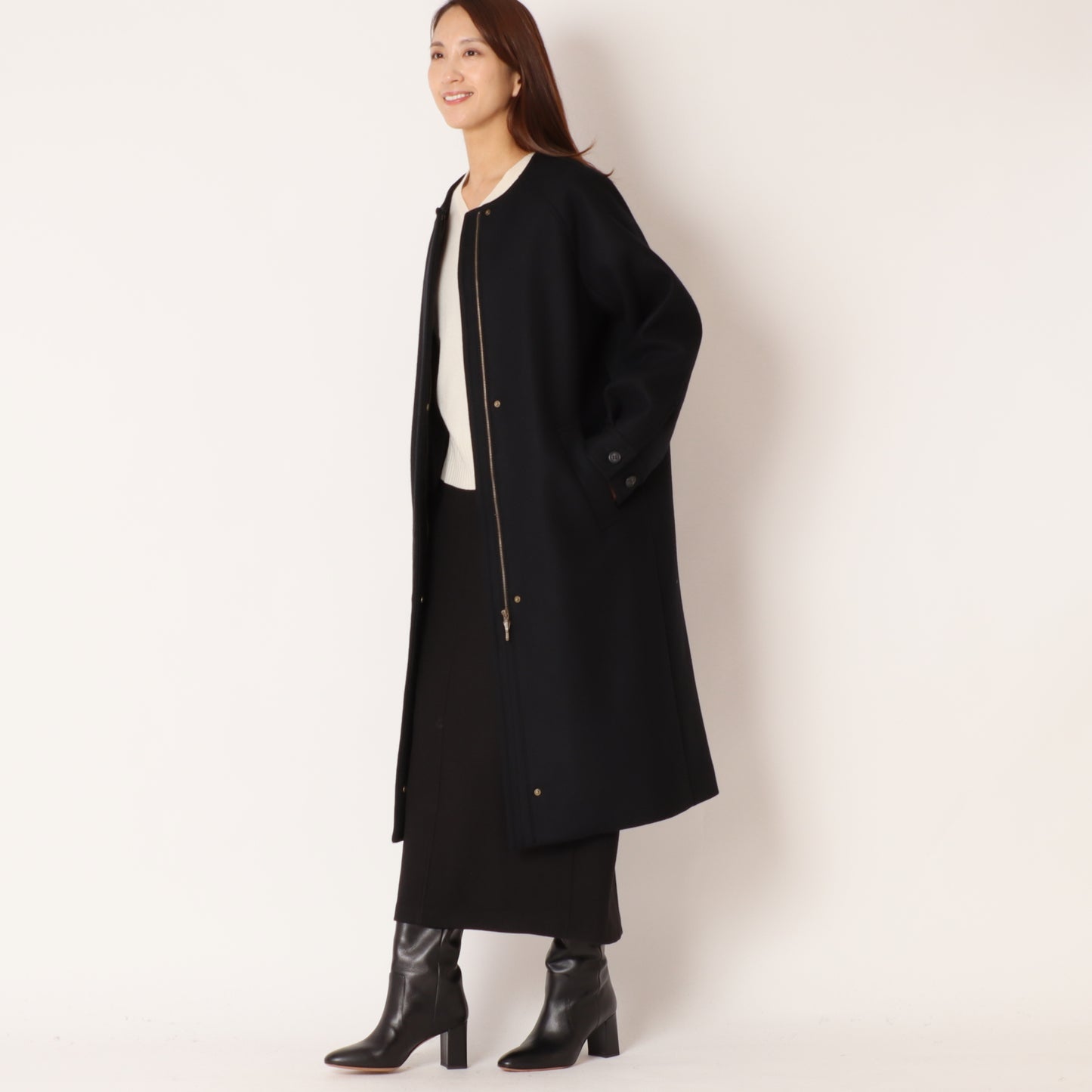 PECOLAMBノーカラーコート35224508