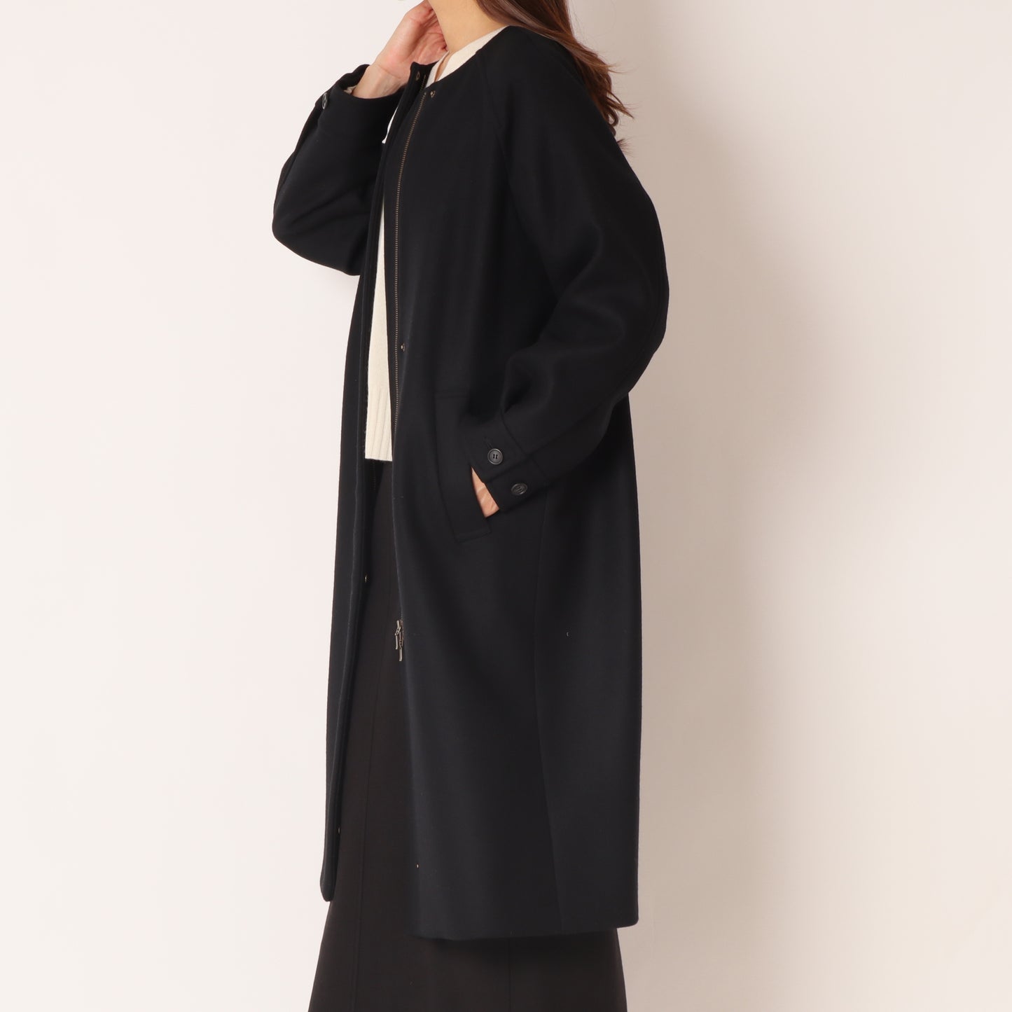 PECOLAMBノーカラーコート35224508