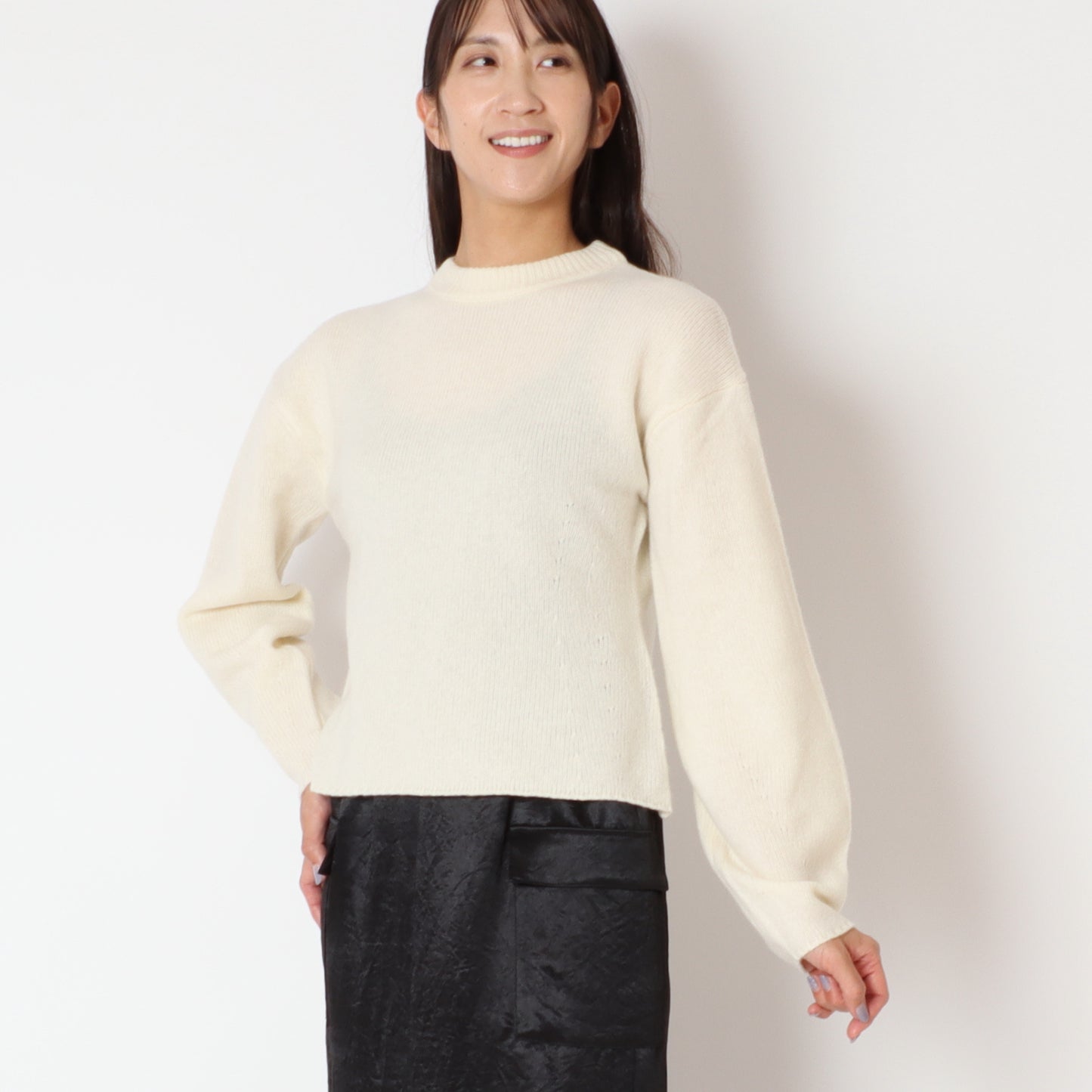 ショート丈クルーネックニット 35295004