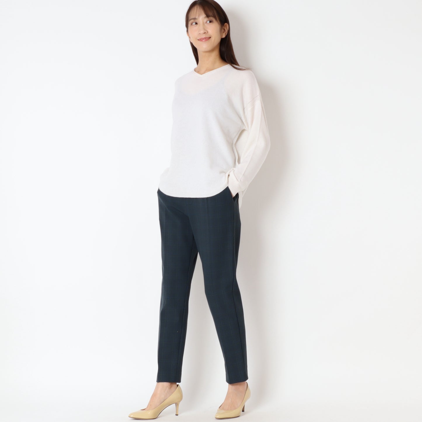 センタープレスチェックパンツ35226533