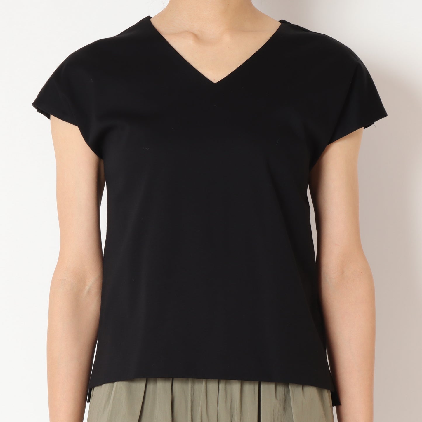 フレンチスリーブVネックTシャツ 80242704