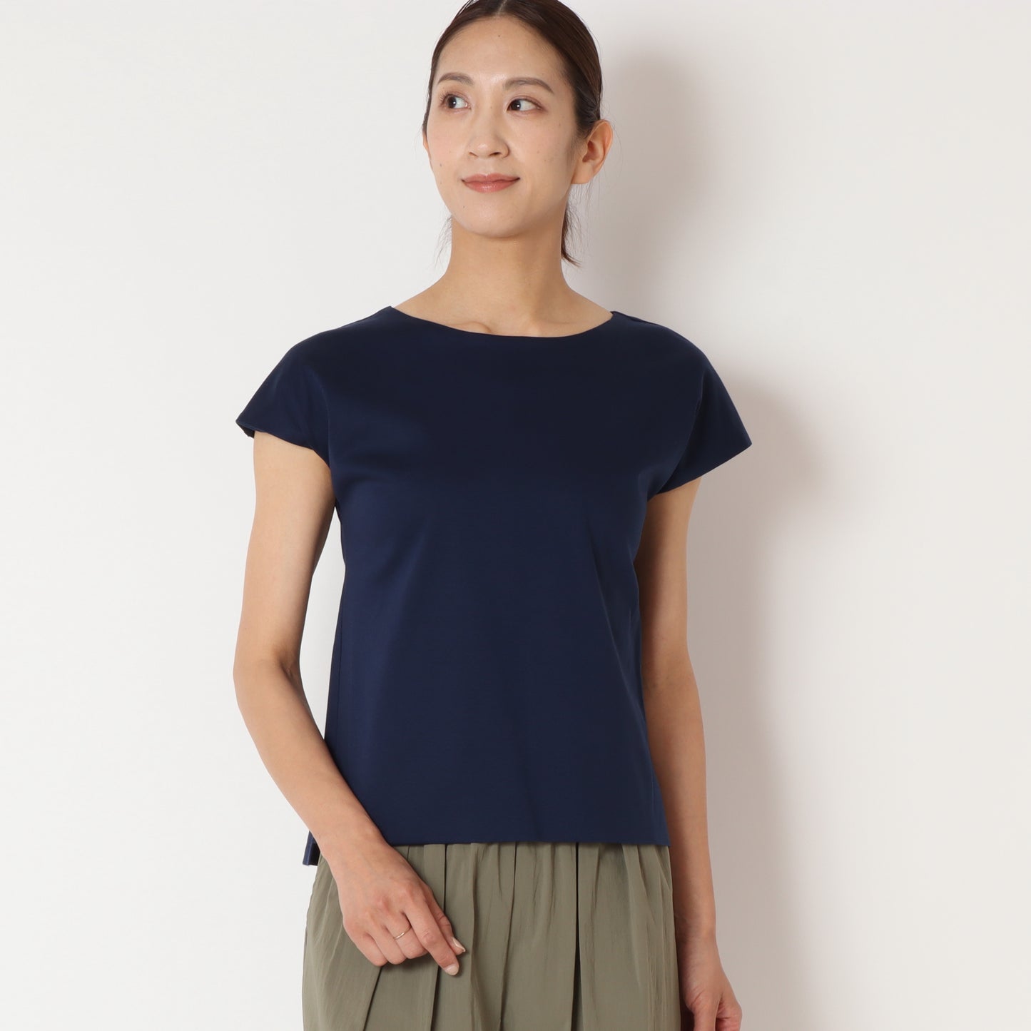 フレンチスリーブボートネックTシャツ 80242700