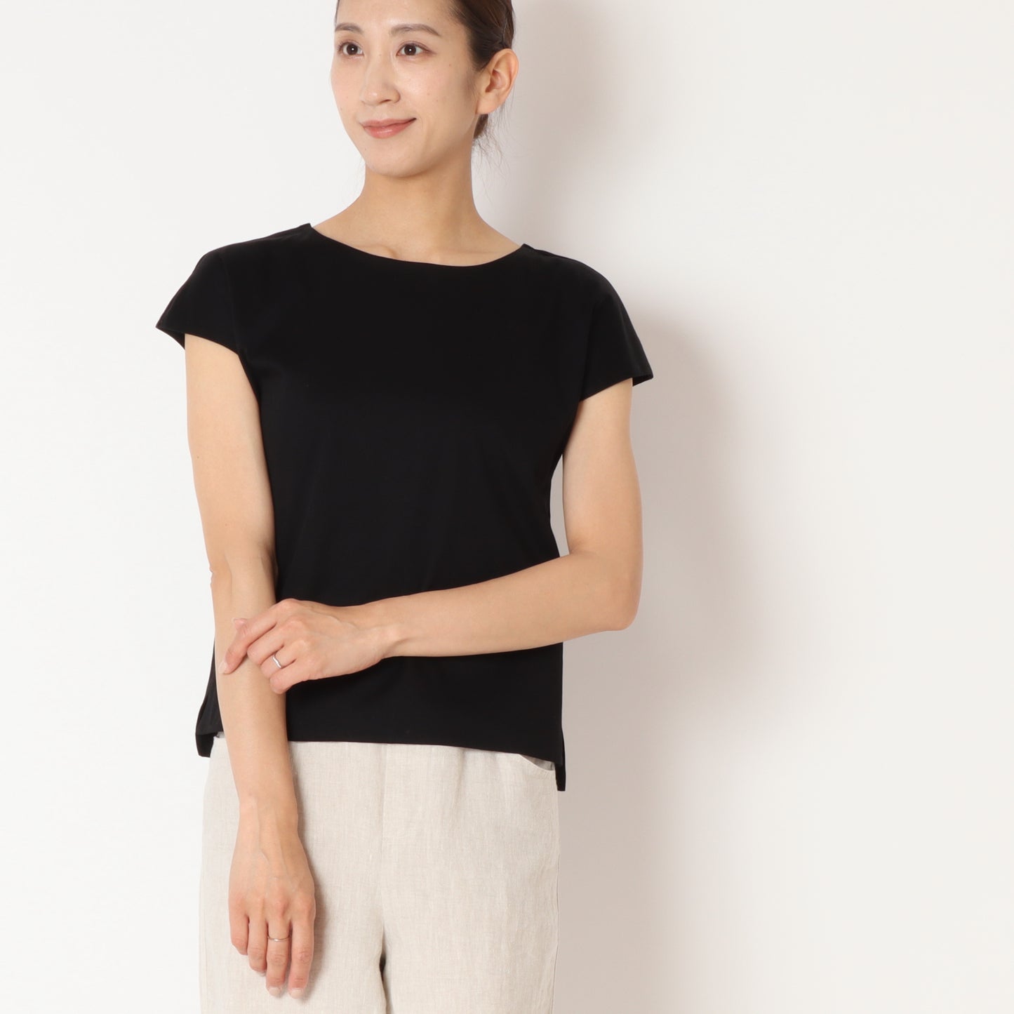 フレンチスリーブボートネックTシャツ 80242700