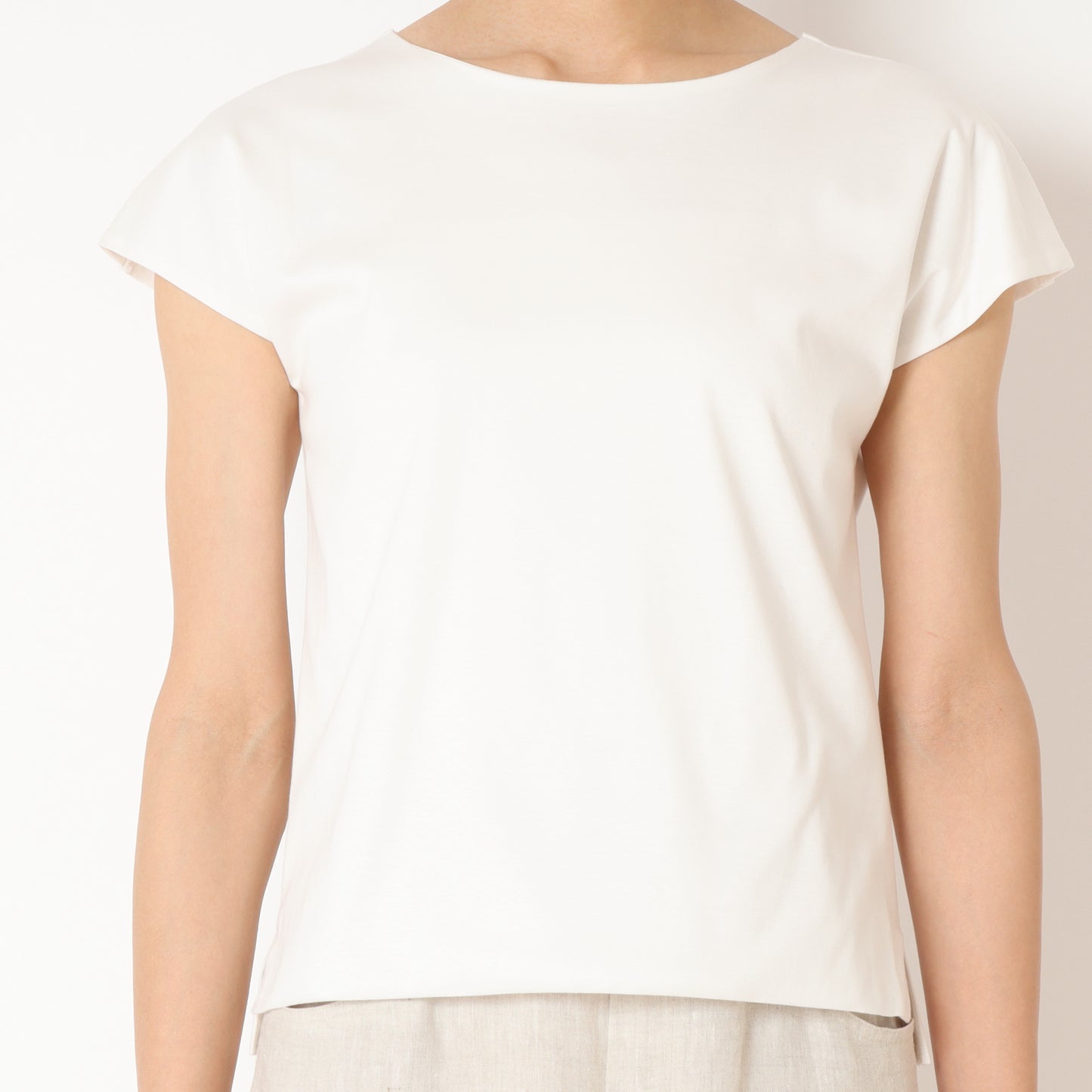 フレンチスリーブボートネックTシャツ 80242700