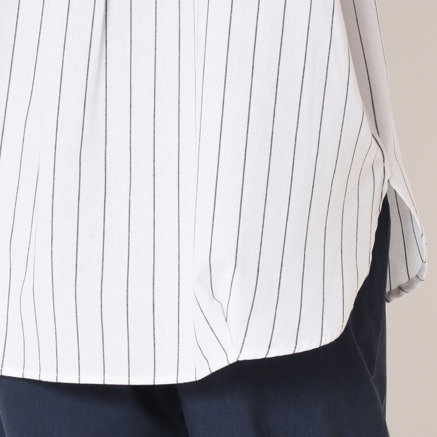 綿麻ストライプスキッパーブラウス 80242109