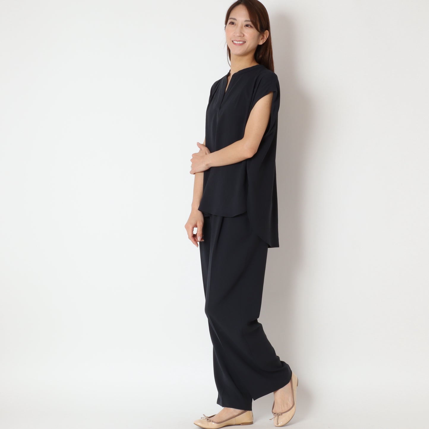 マットサテンタックパンツ P41041IT