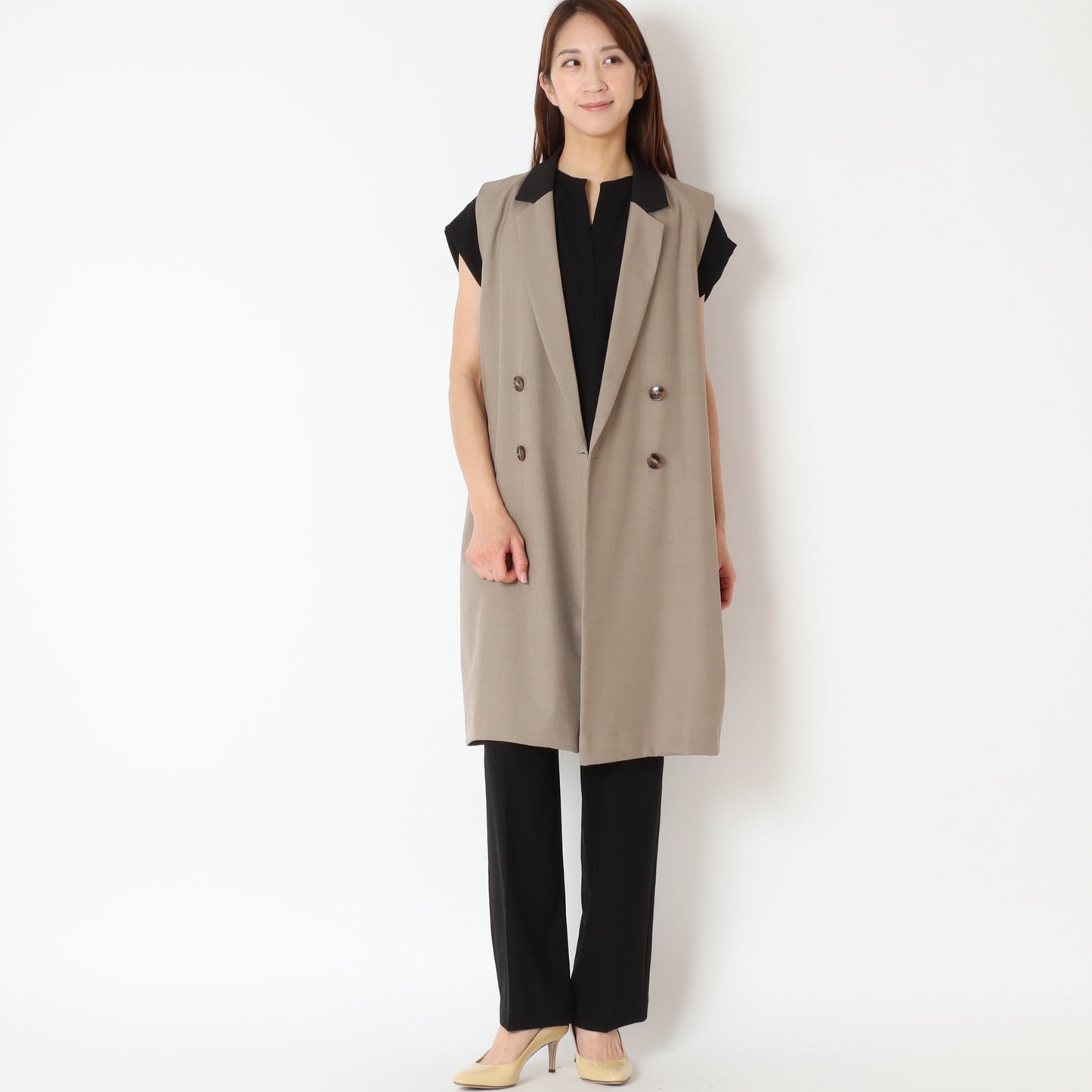 マットサテンタックパンツ P41041IT