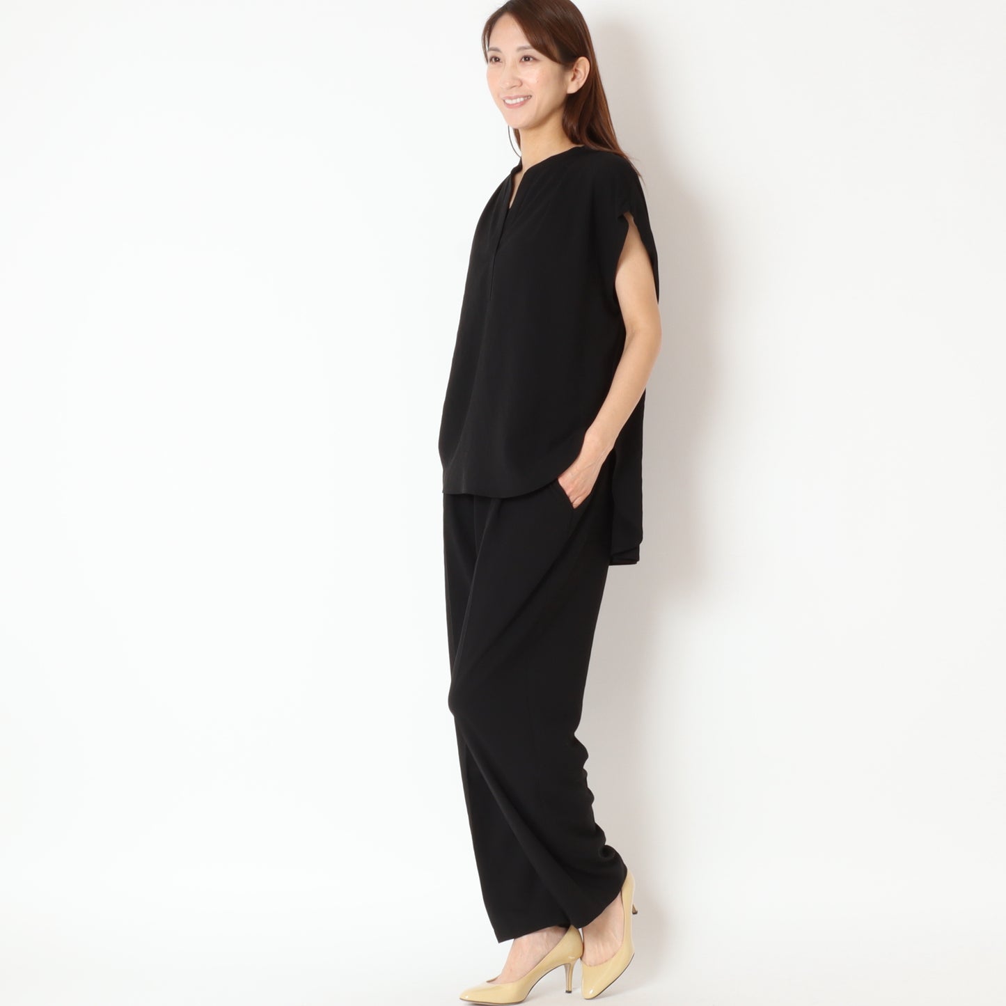 マットサテンタックパンツ P41041IT
