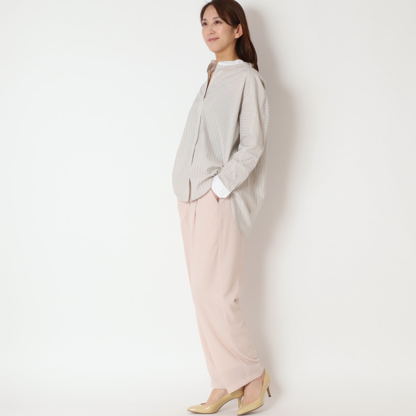 マットサテンタックパンツ P41041IT