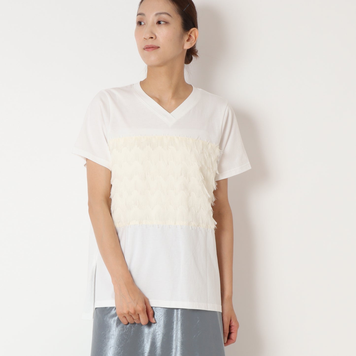 フロントフリンジTシャツ H524123