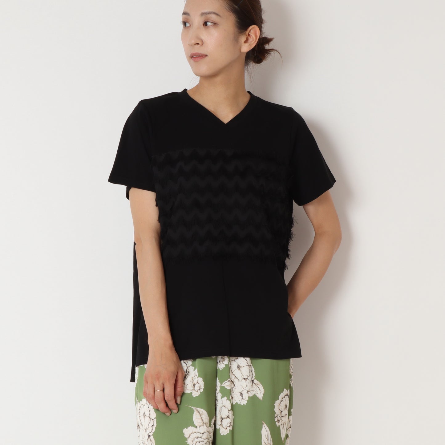 フロントフリンジTシャツ H524123