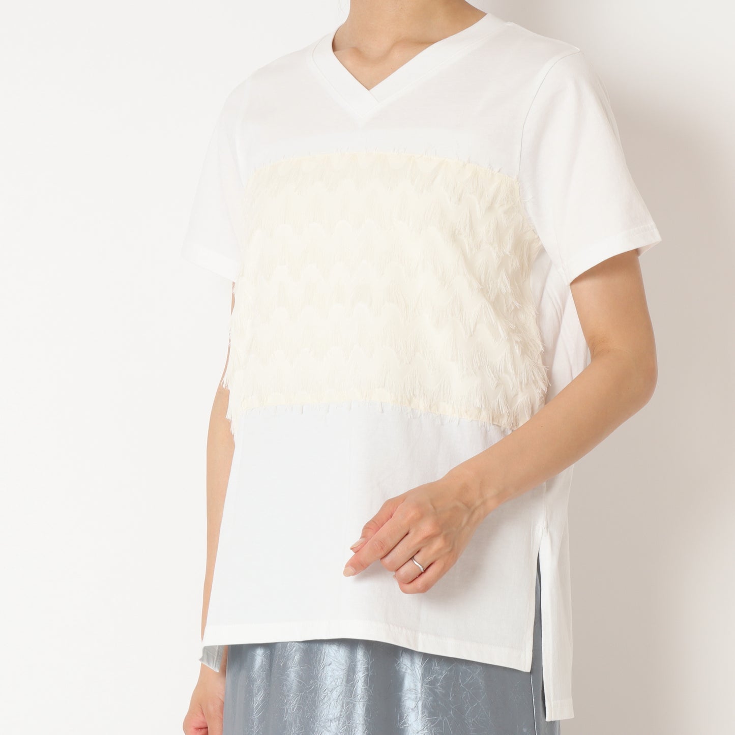 フロントフリンジTシャツ H524123