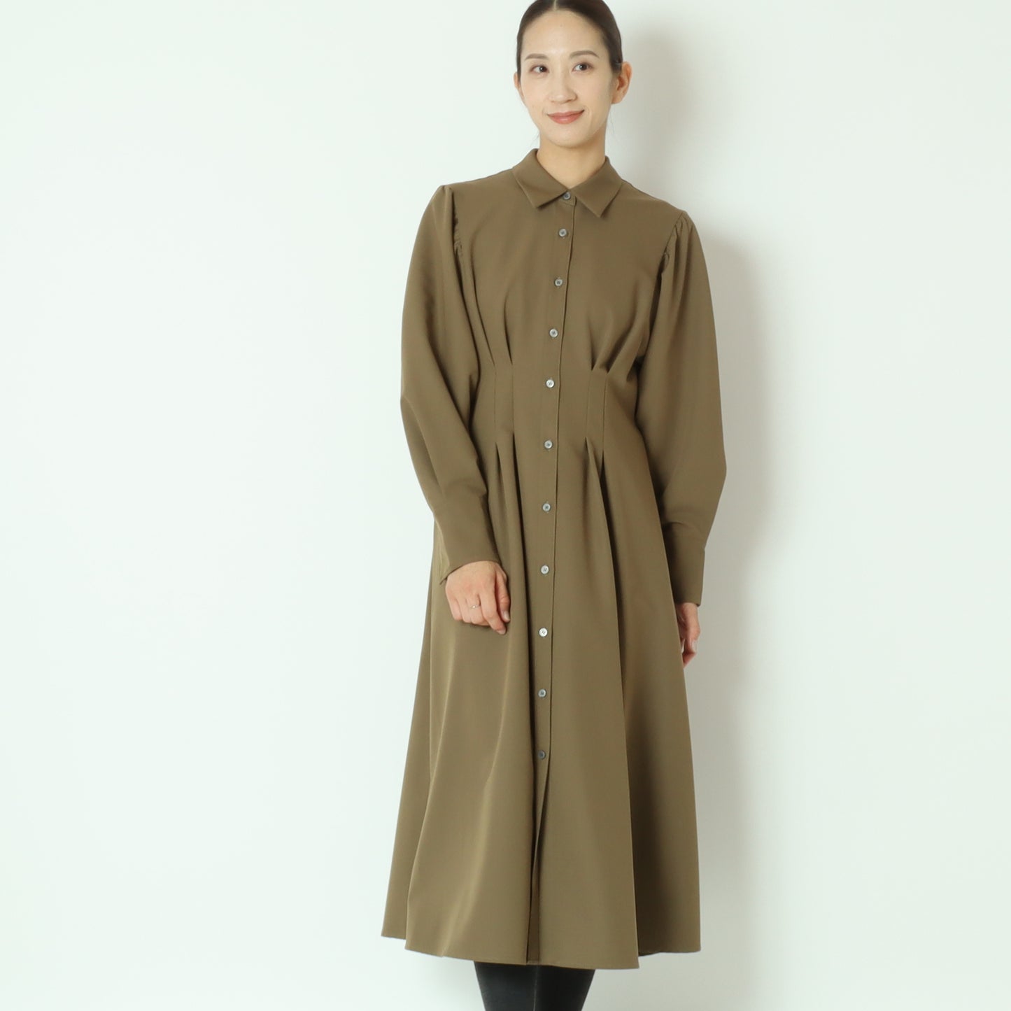 フレアロングシャツワンピース 80243133