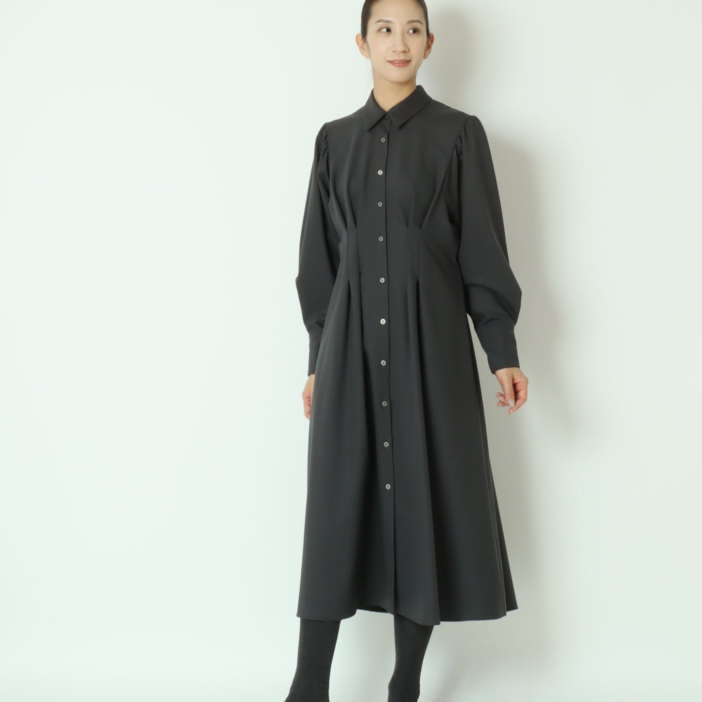 フレアロングシャツワンピース 80243133