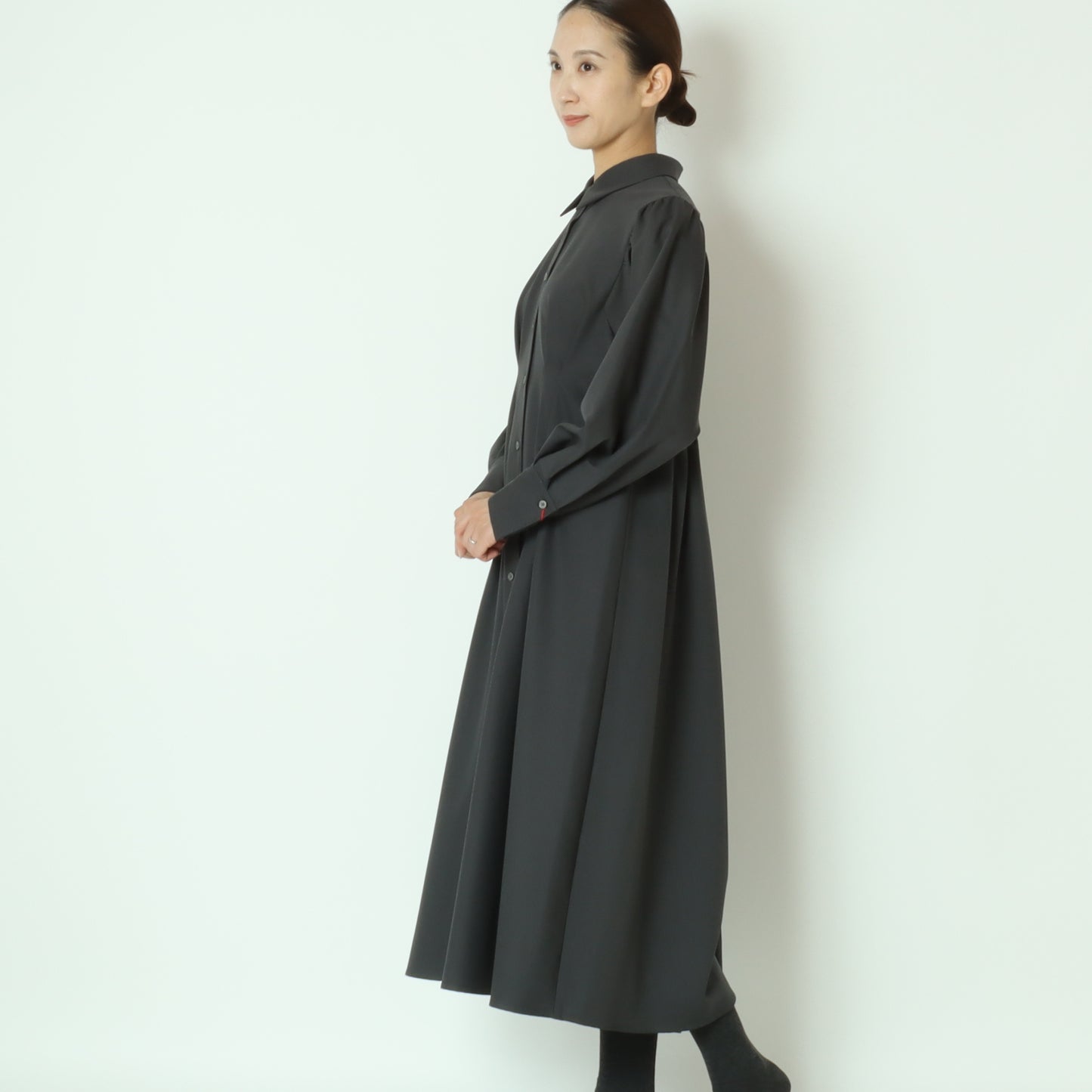 フレアロングシャツワンピース 80243133