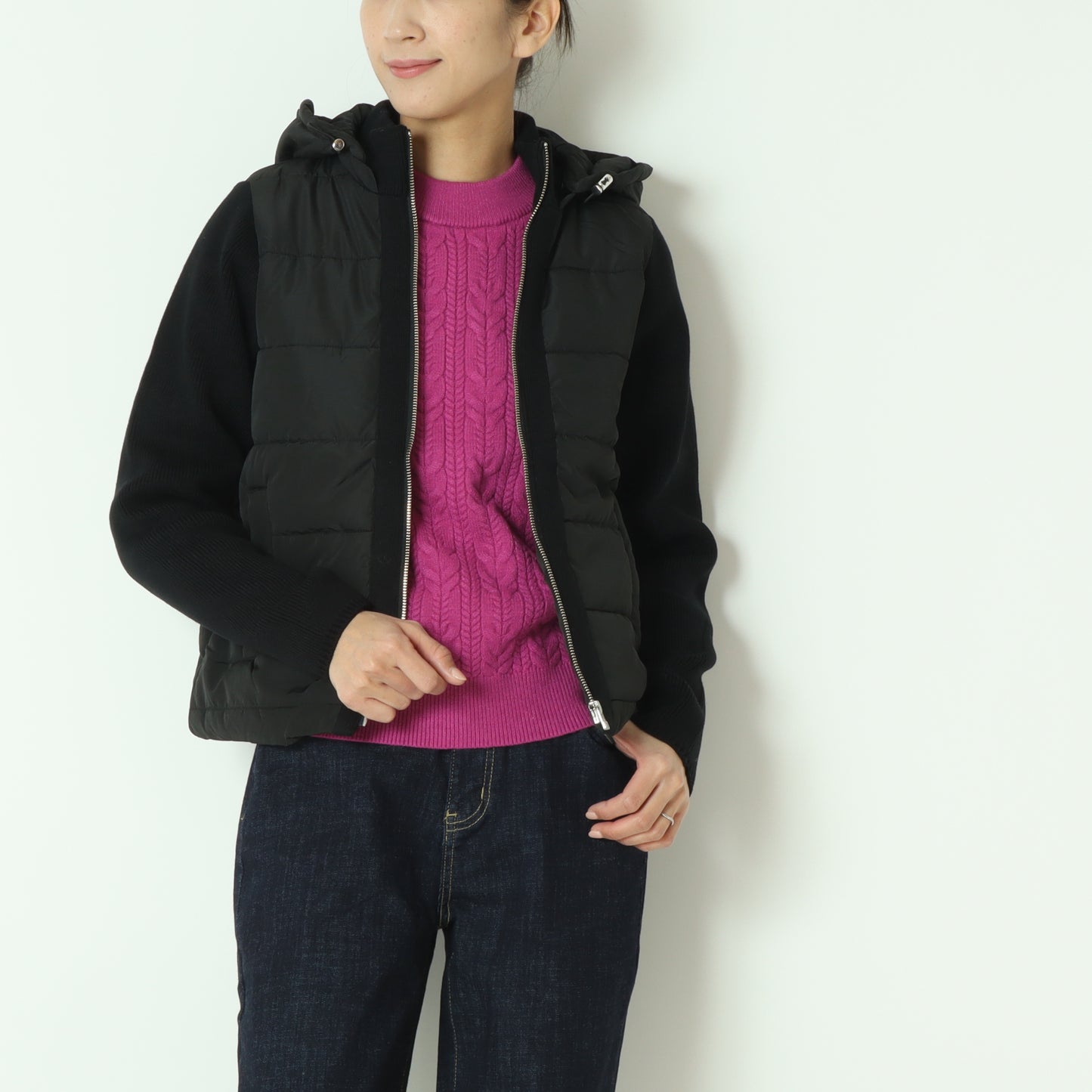 中綿×ニット2WAY切替ジャケット 242WA0519