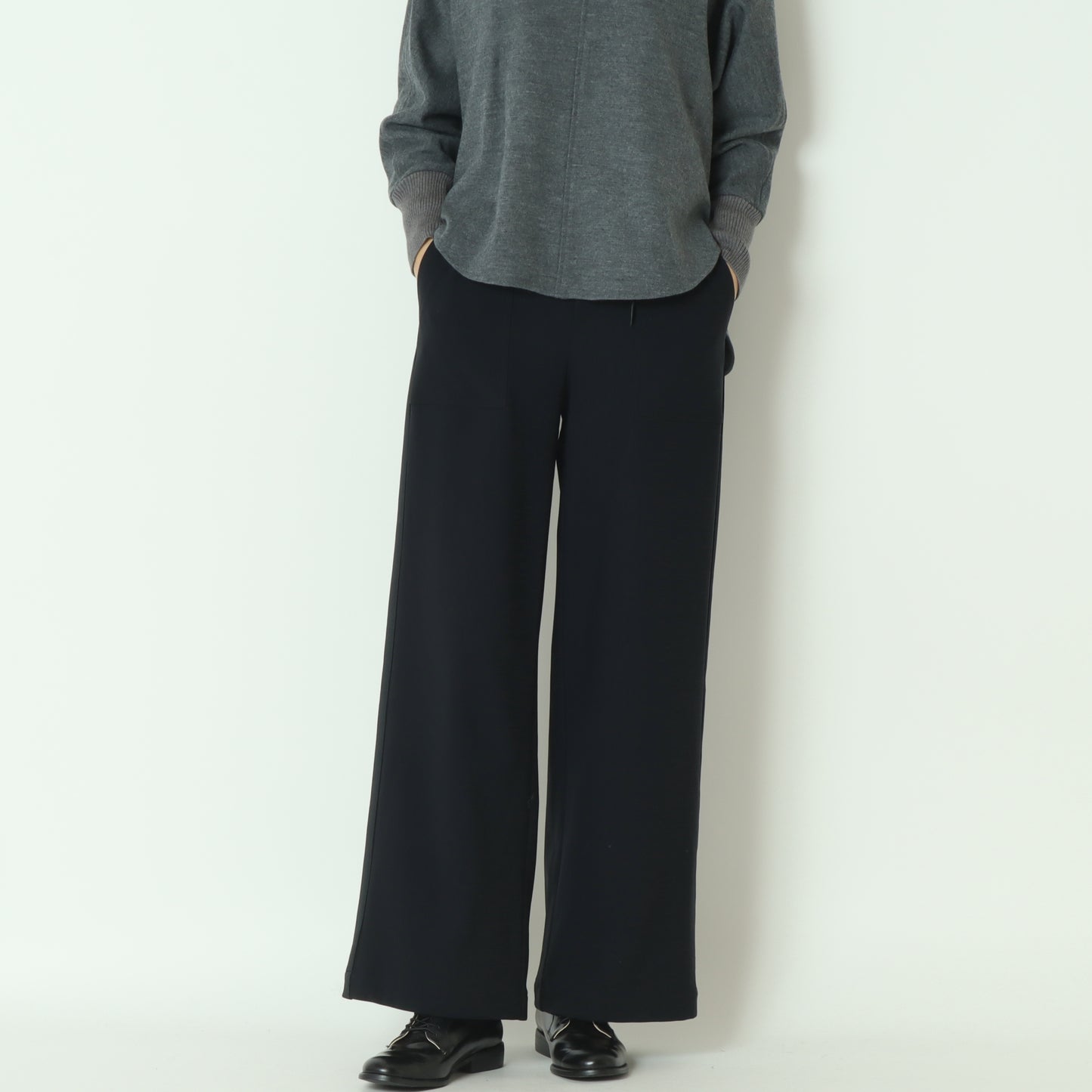 裏起毛ウエストリブワイドパンツ 441601