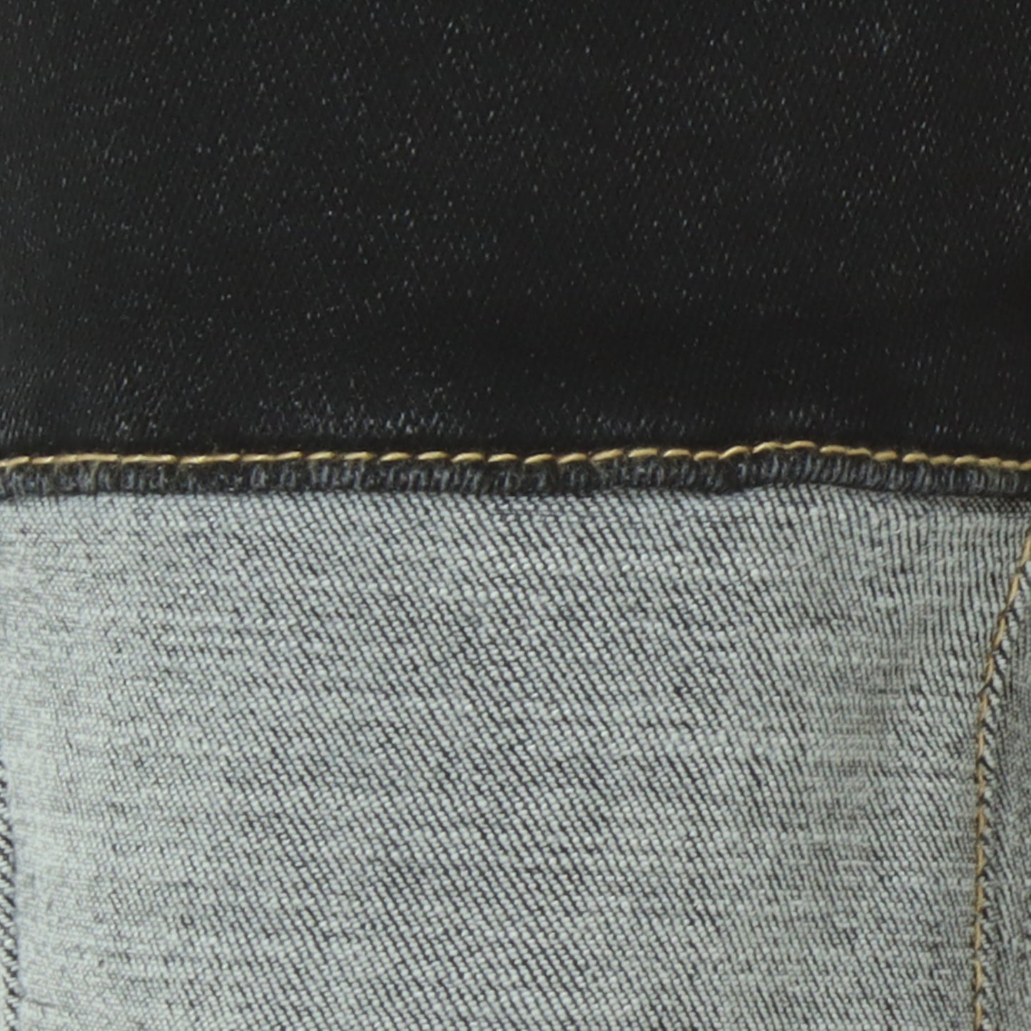 折り返し風デザイン裏起毛ボーイフレンドデニム ブラック WJ043