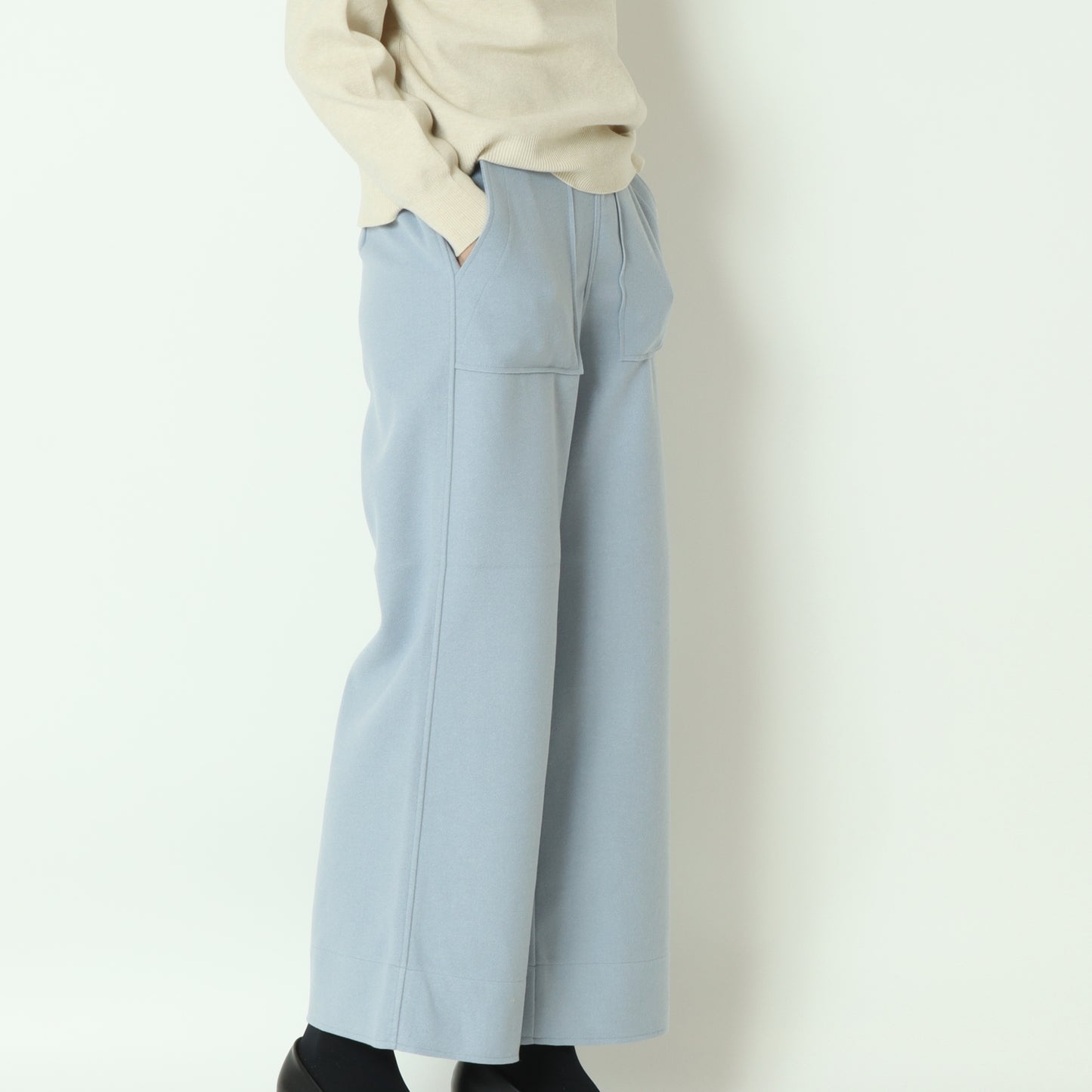 ウールレットフラノワイドパンツ 45096500