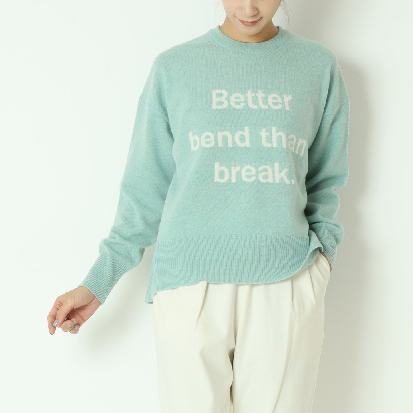 カシミヤ混ロゴニット 45295012