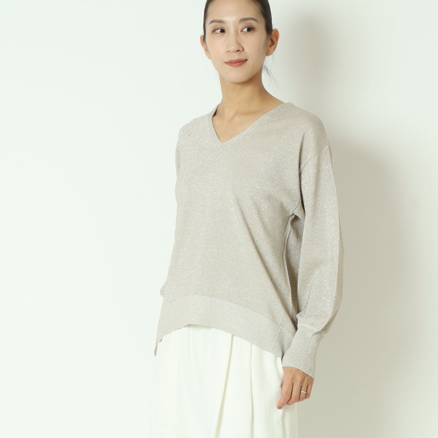 Vネックラメニット 95151