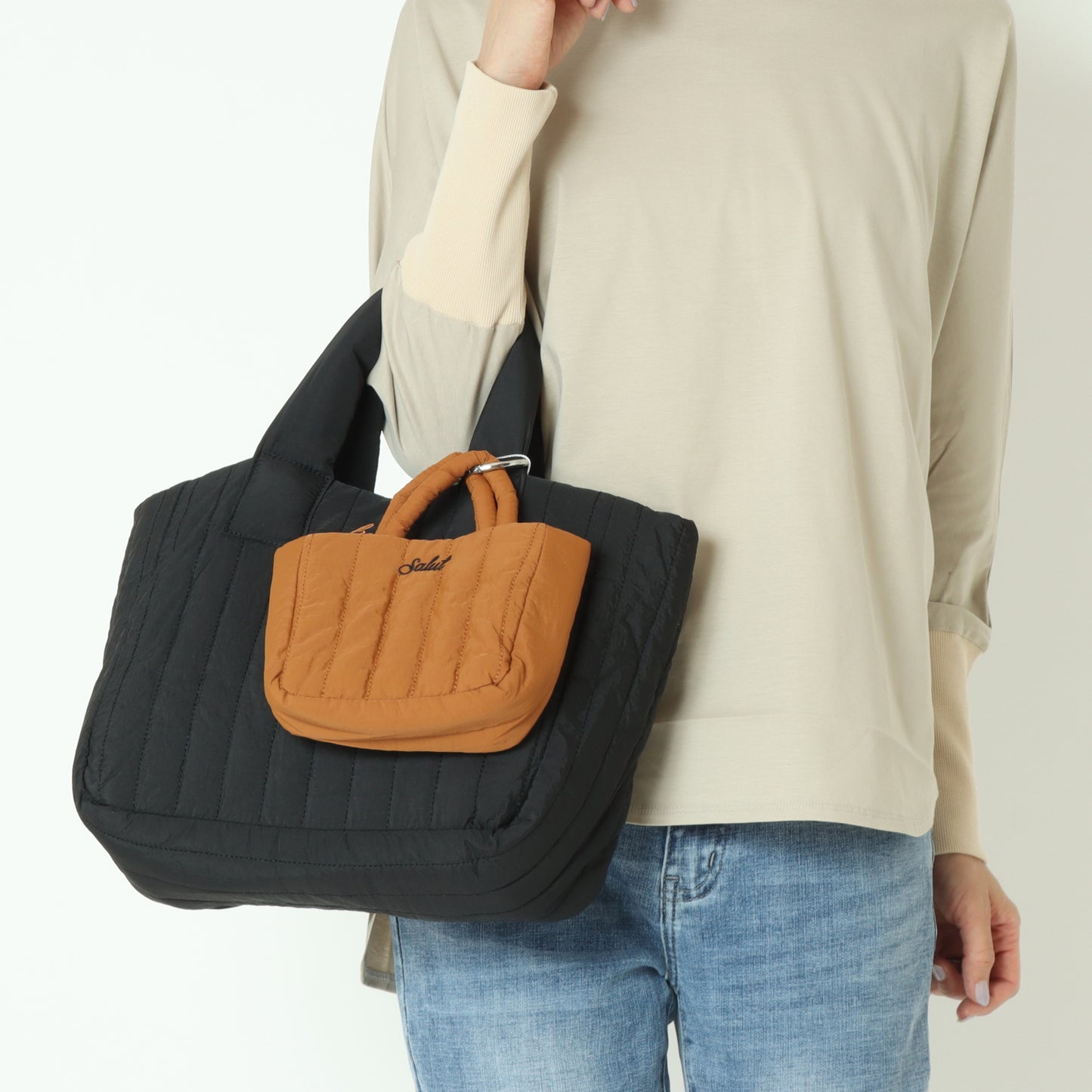 親子キルティング刺繍トートバッグ 100000390