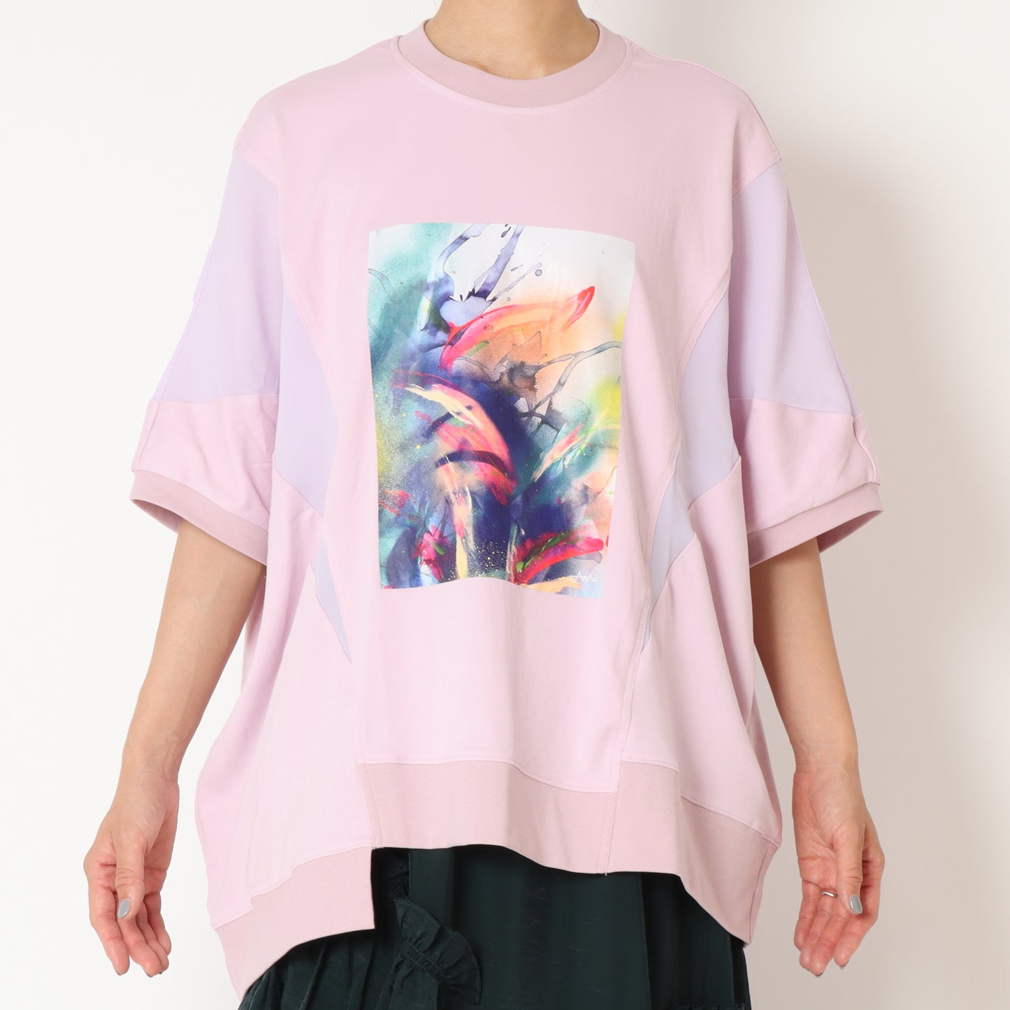 リーフプリントTシャツ 1243-08006