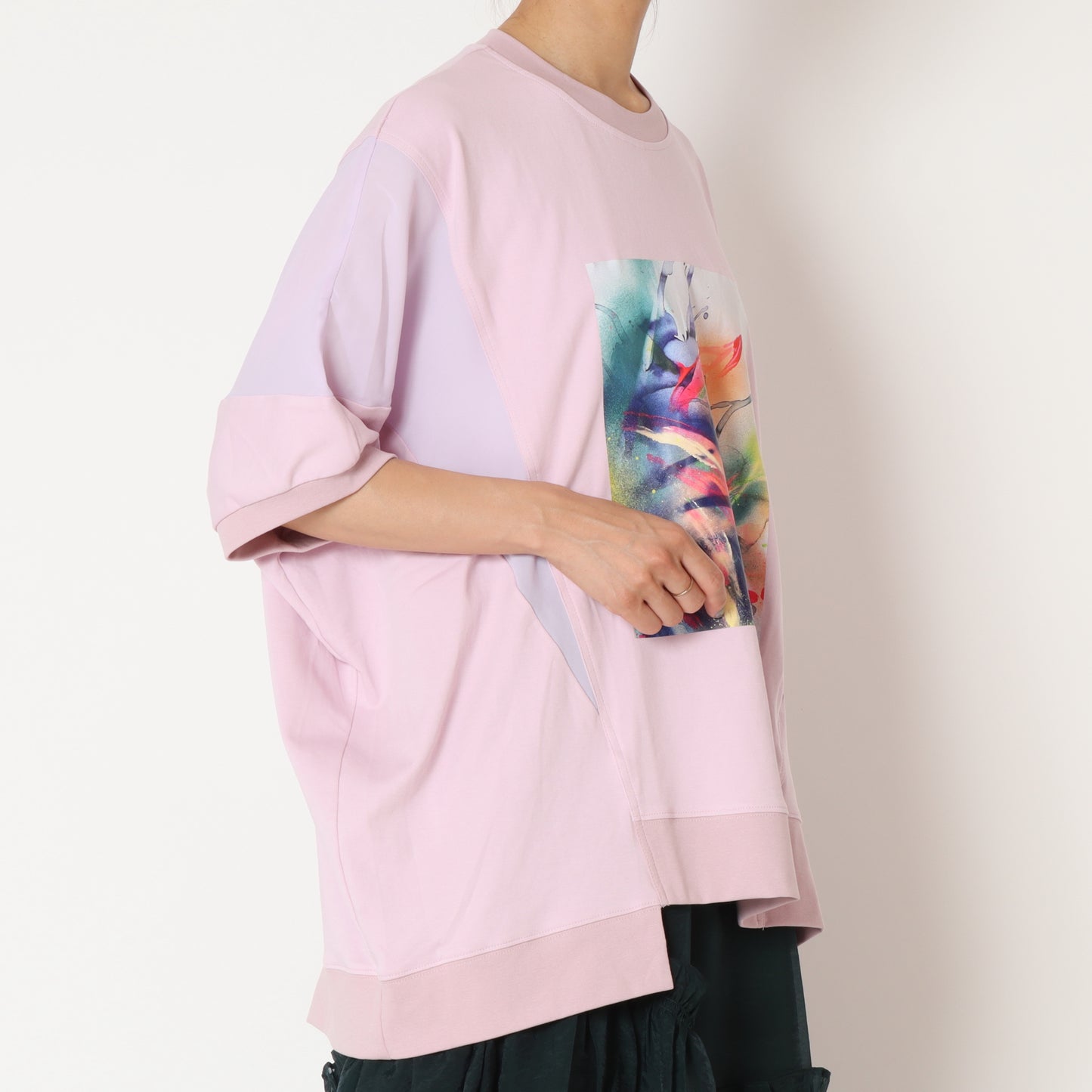 リーフプリントTシャツ 1243-08006