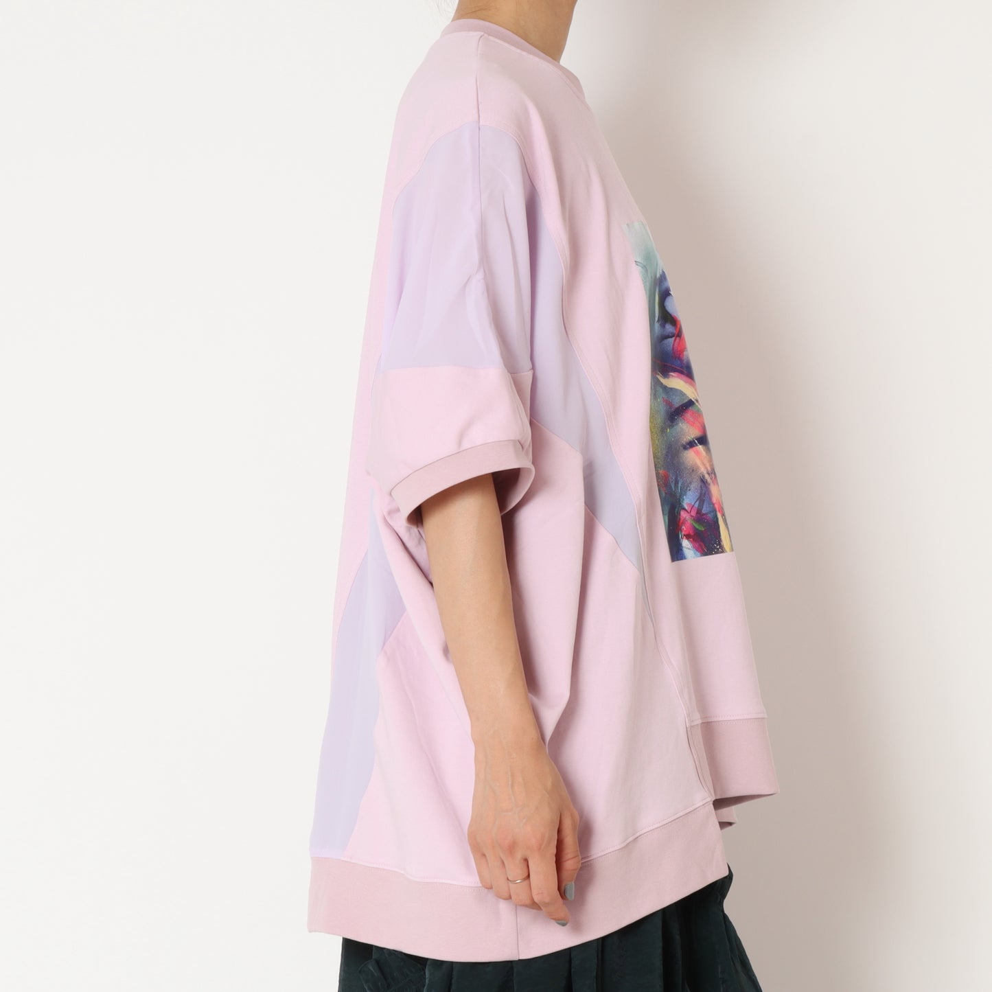 リーフプリントTシャツ 1243-08006