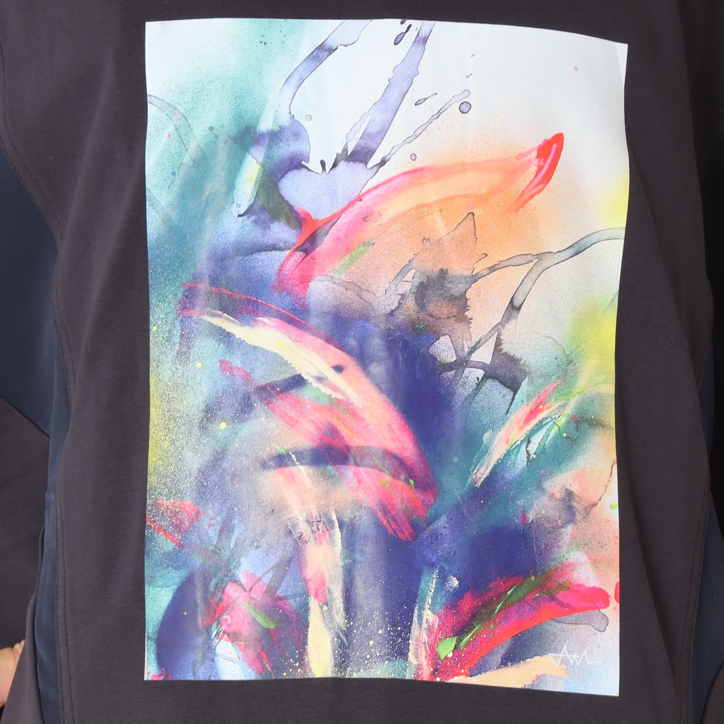 リーフプリントTシャツ 1243-08006