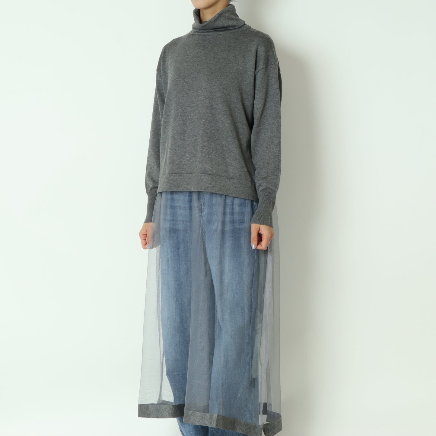ニット×チュールワンピース 6257-426