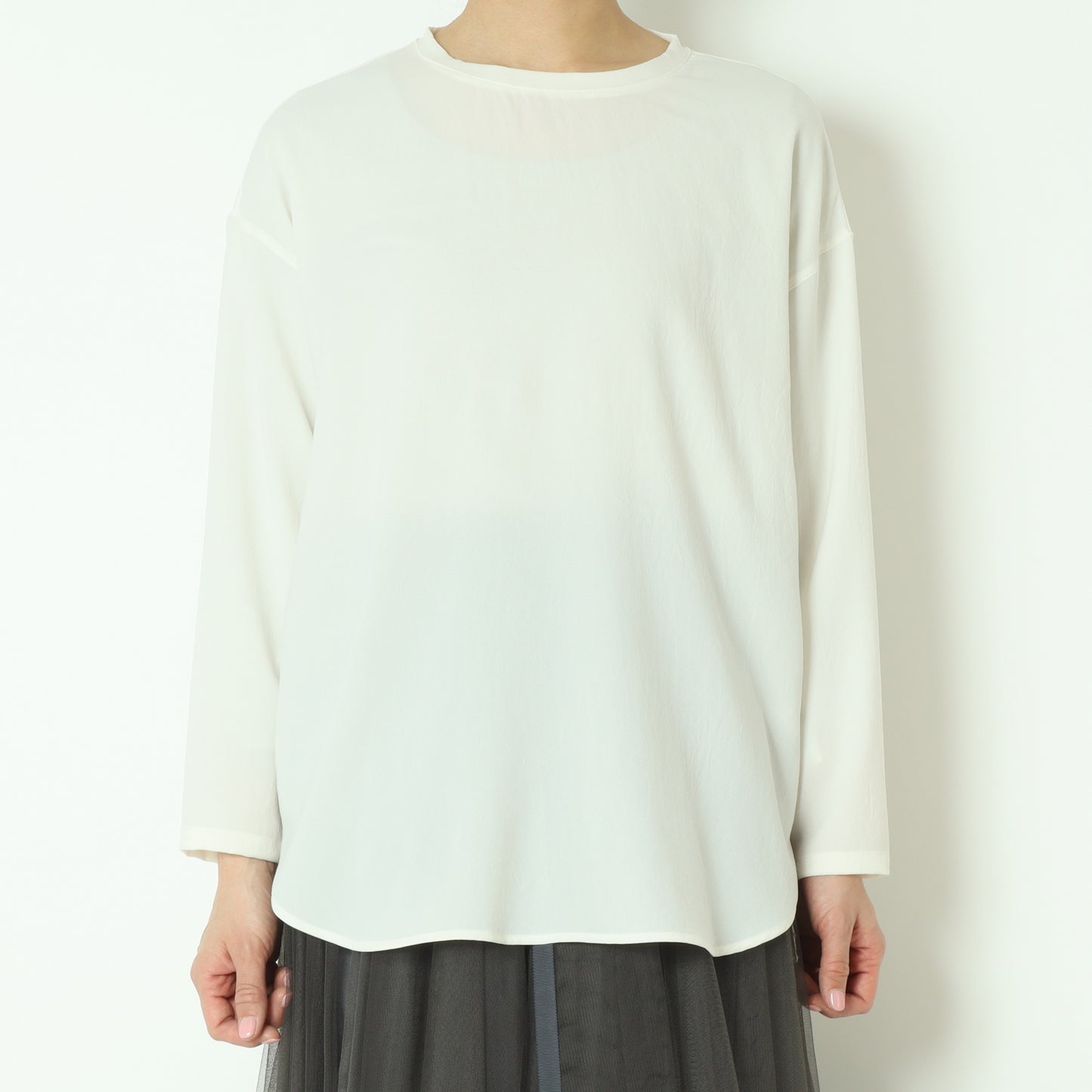 ストレッチシフォンプルオーバーブラウス 80254715