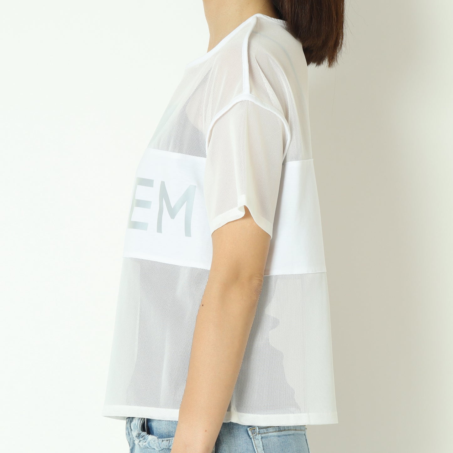 シアー切替クロップドTシャツ 20255874