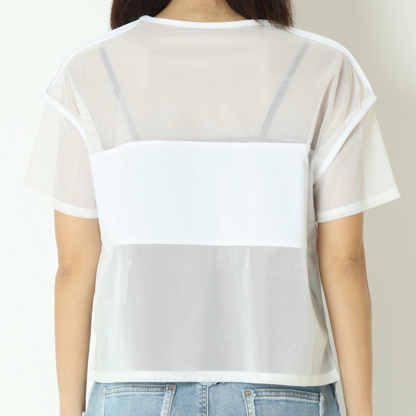シアー切替クロップドTシャツ 20255874