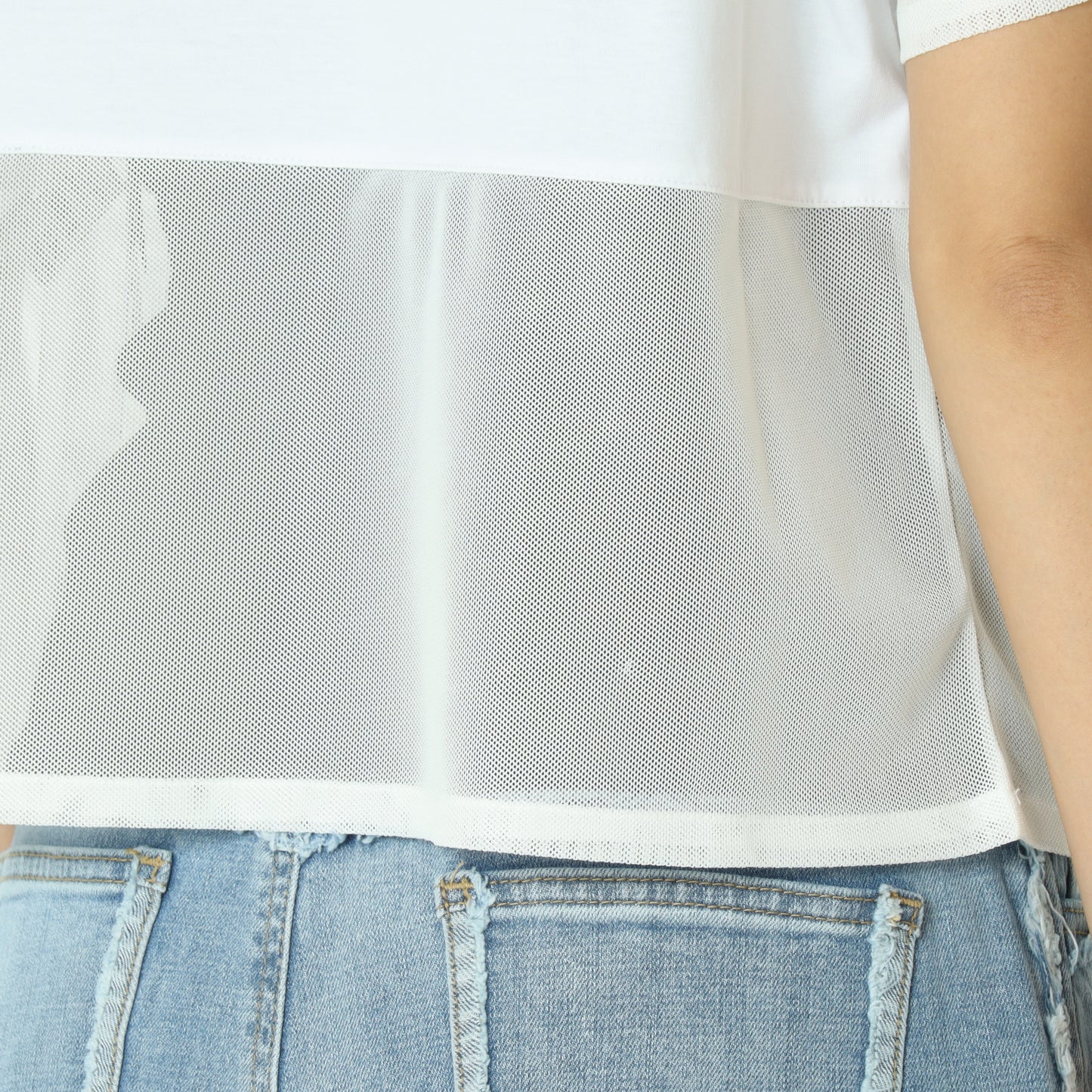 シアー切替クロップドTシャツ 20255874