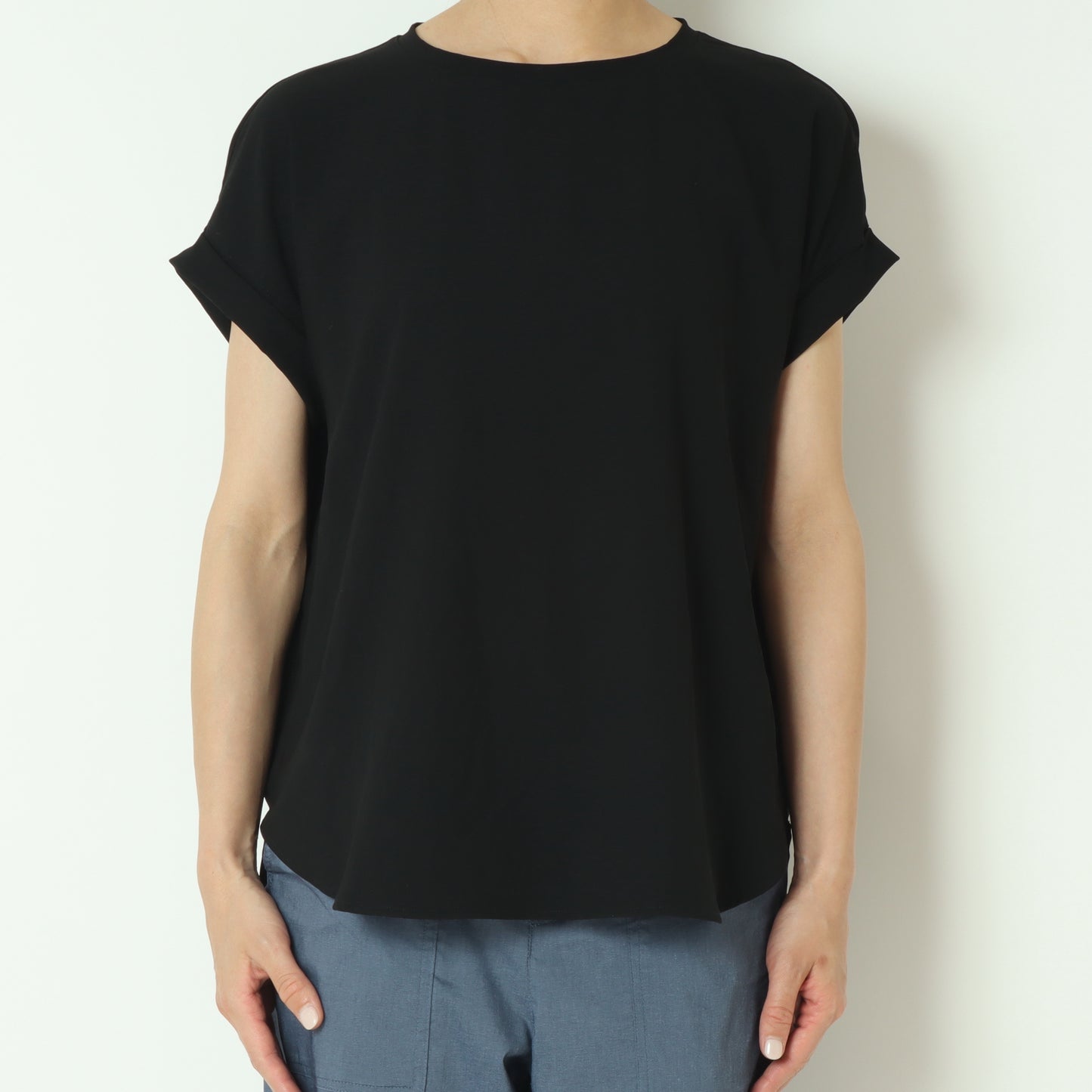 ストレッチシフォンバックスリット半袖ブラウス 80242204