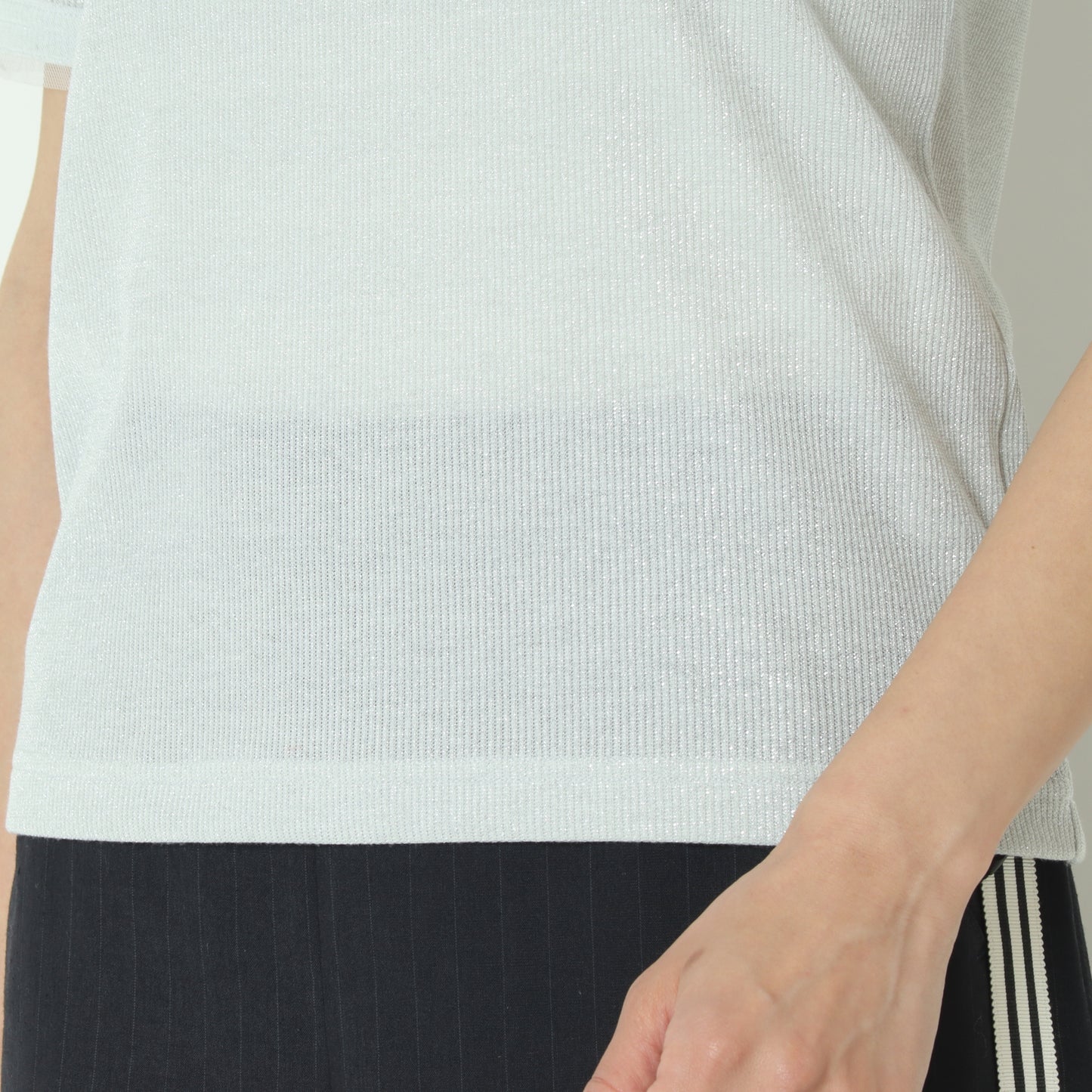 ラメリブショートスリーブTシャツ 8920773