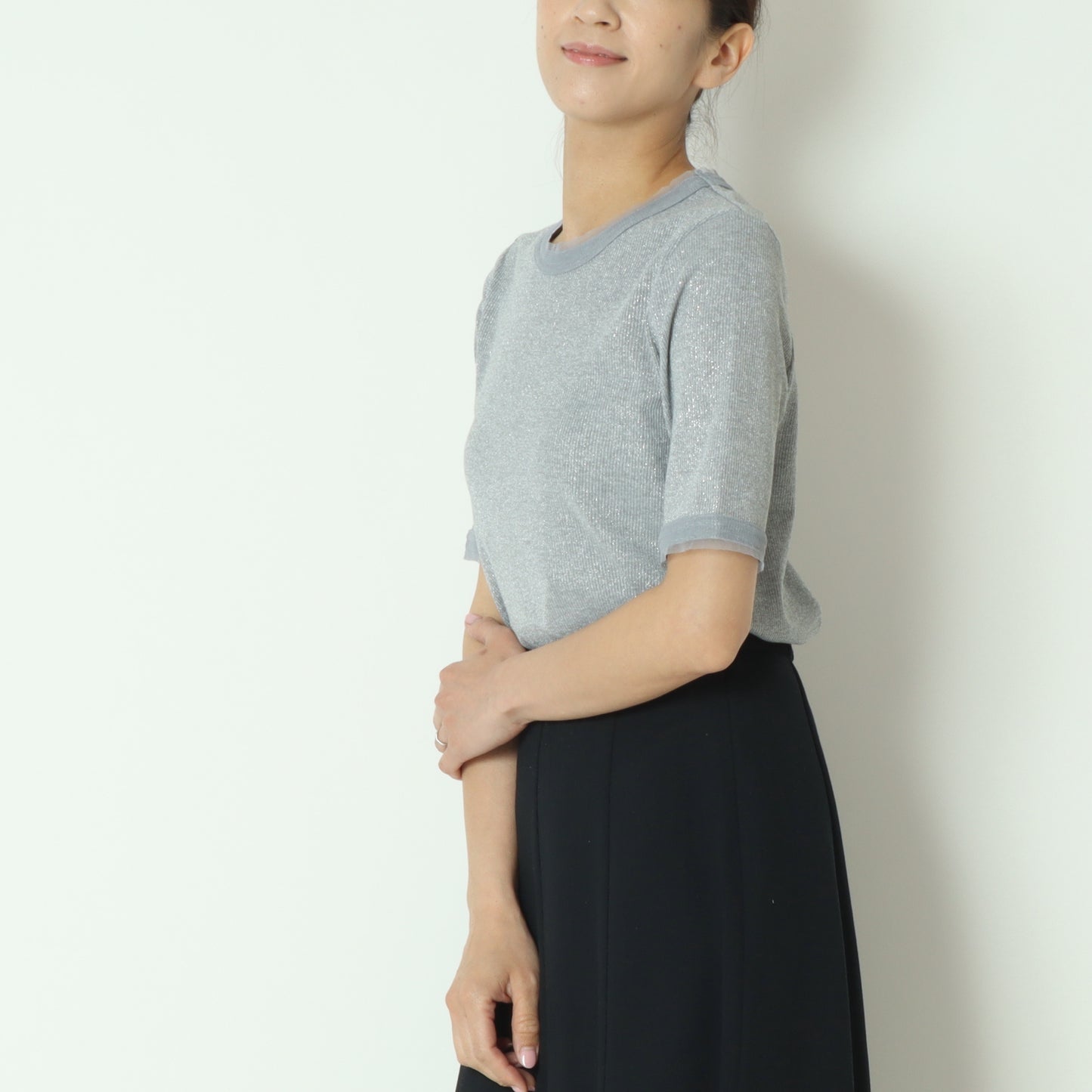 ラメリブショートスリーブTシャツ 8920773