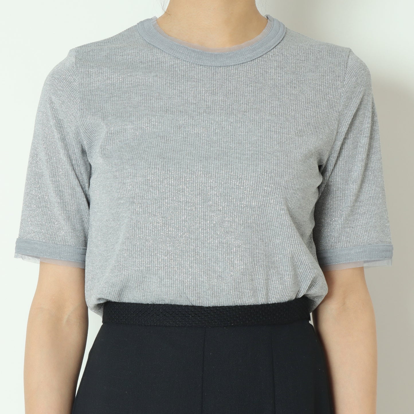 ラメリブショートスリーブTシャツ 8920773