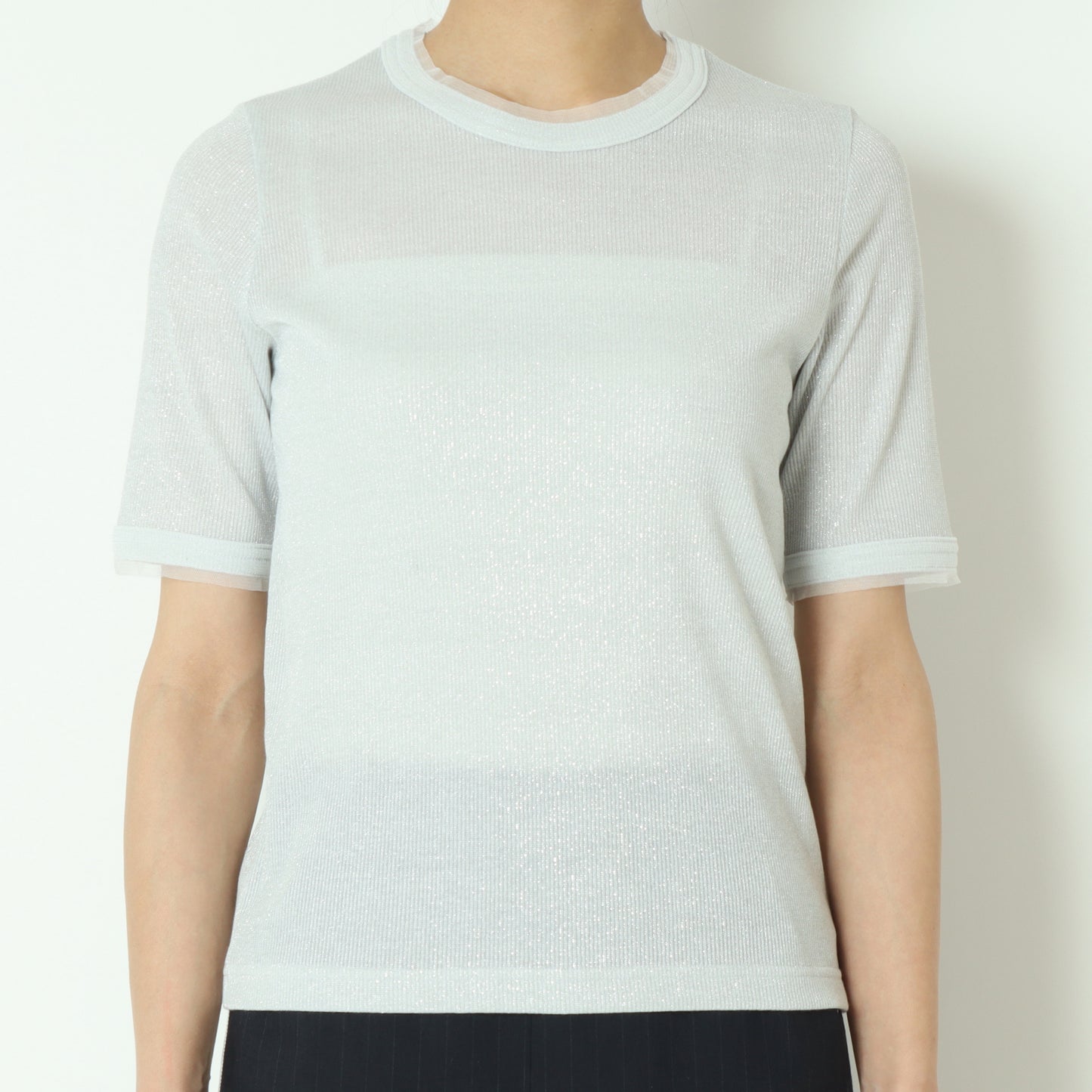 ラメリブショートスリーブTシャツ 8920773