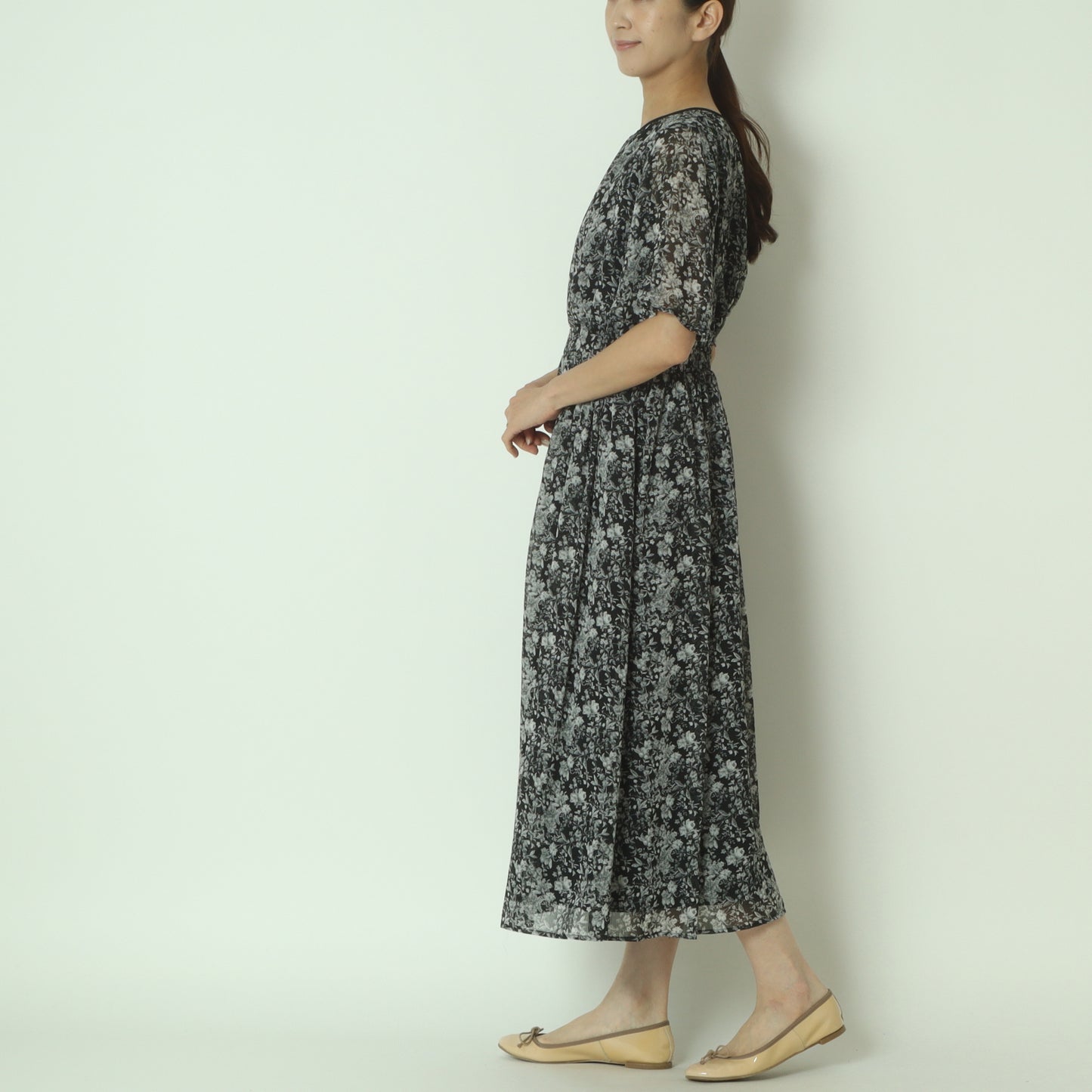 花柄シフォンワンピース 8556029