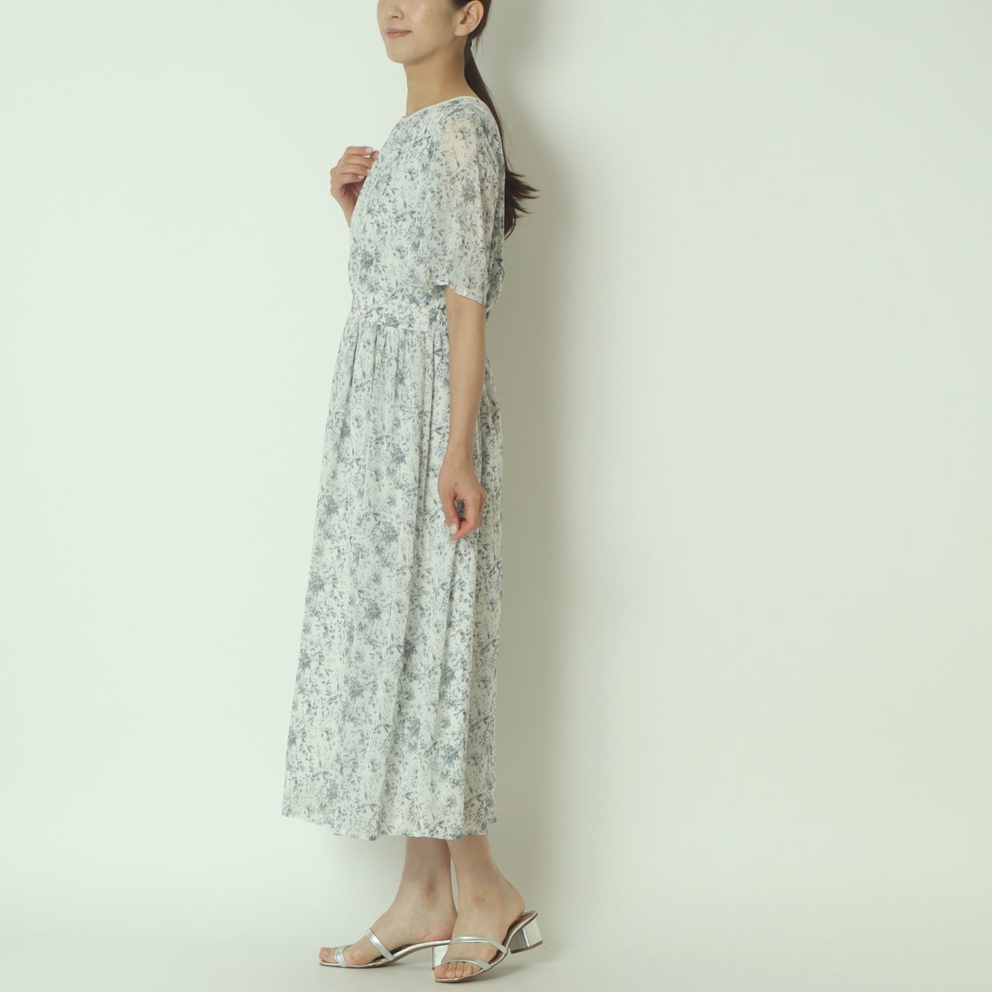 花柄シフォンワンピース 8556029